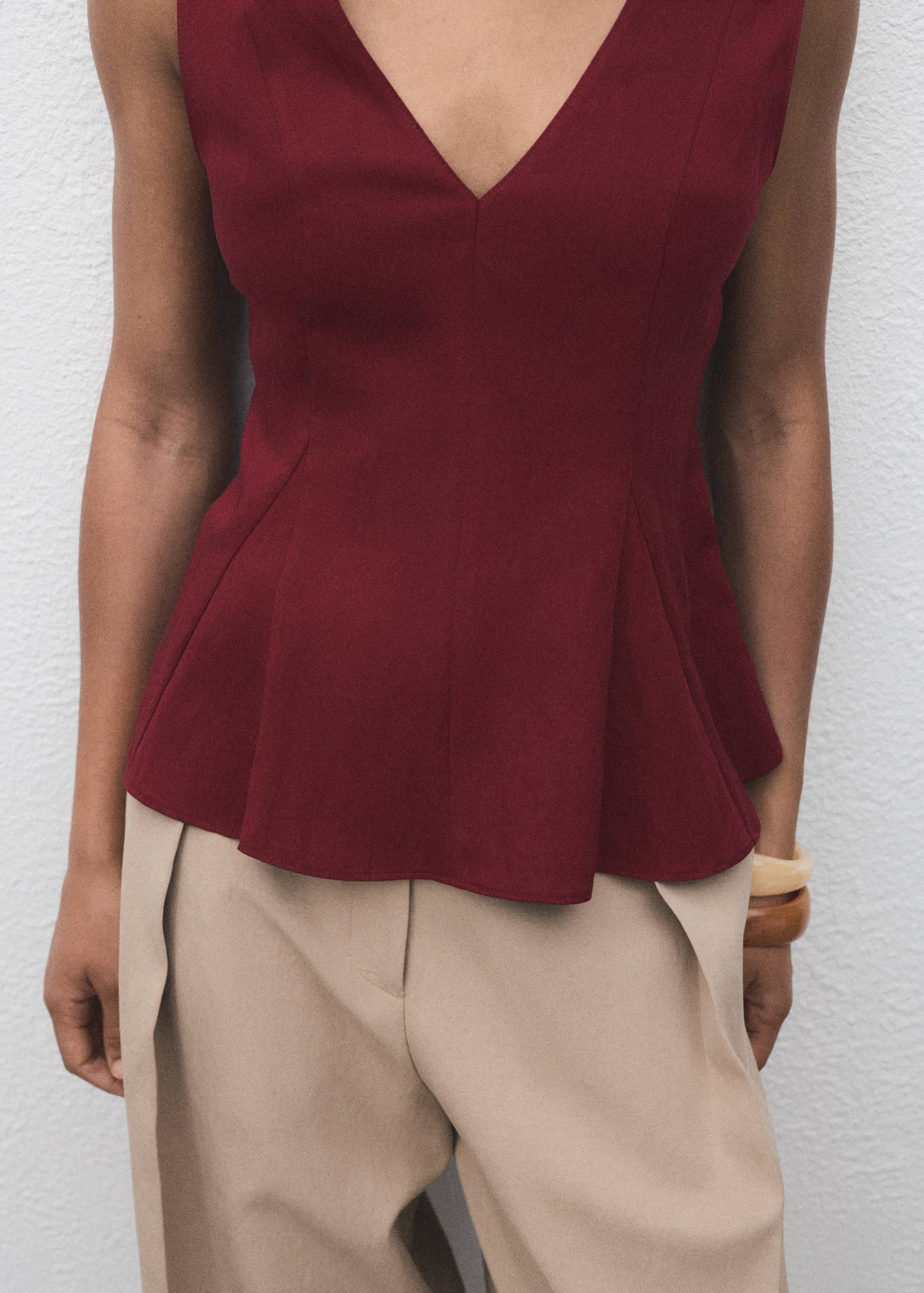 Lyocell peplum top - Details of the article 3