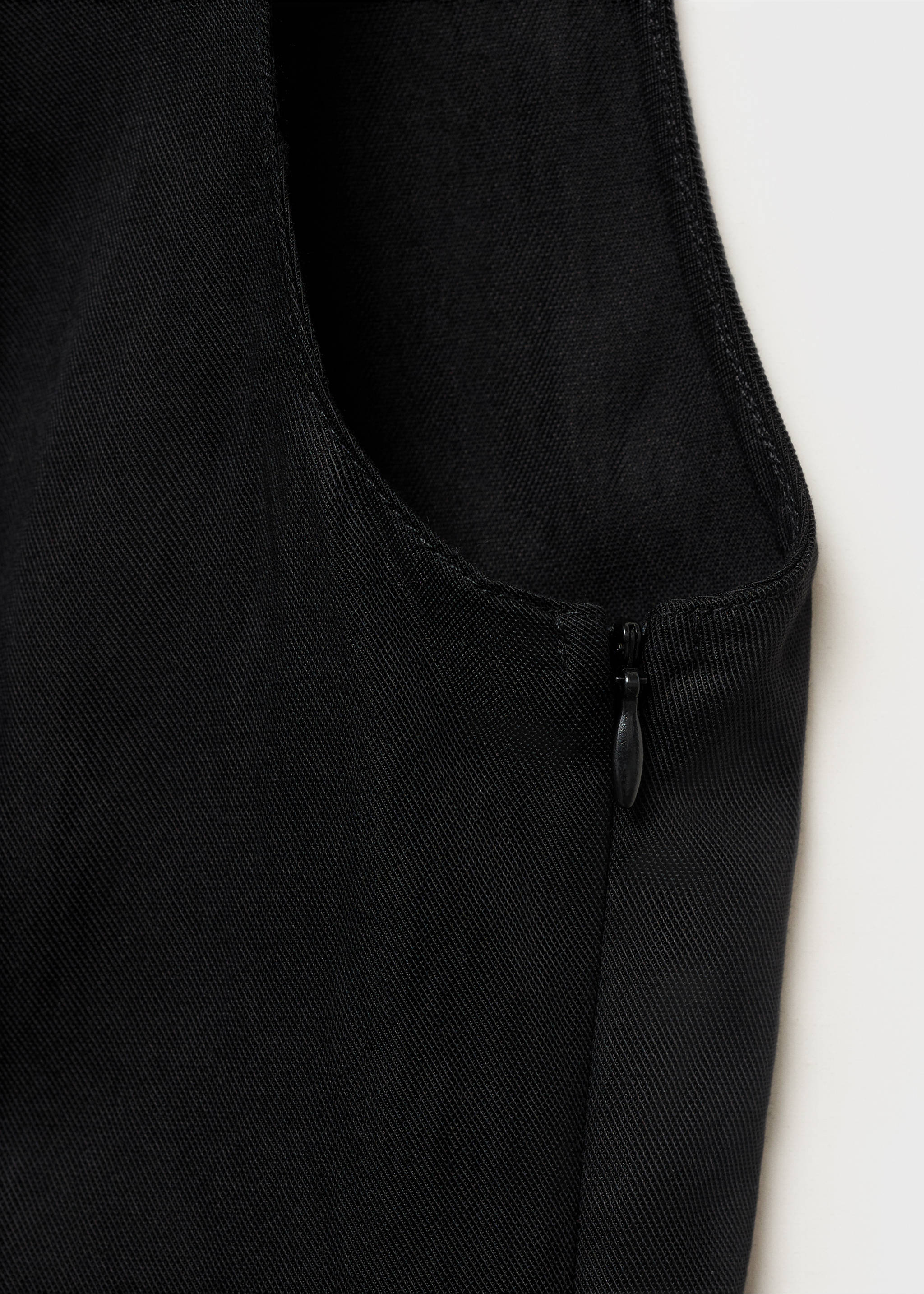 Lyocell peplum top - Details of the article 0, Black. Ref: 17054100-00.