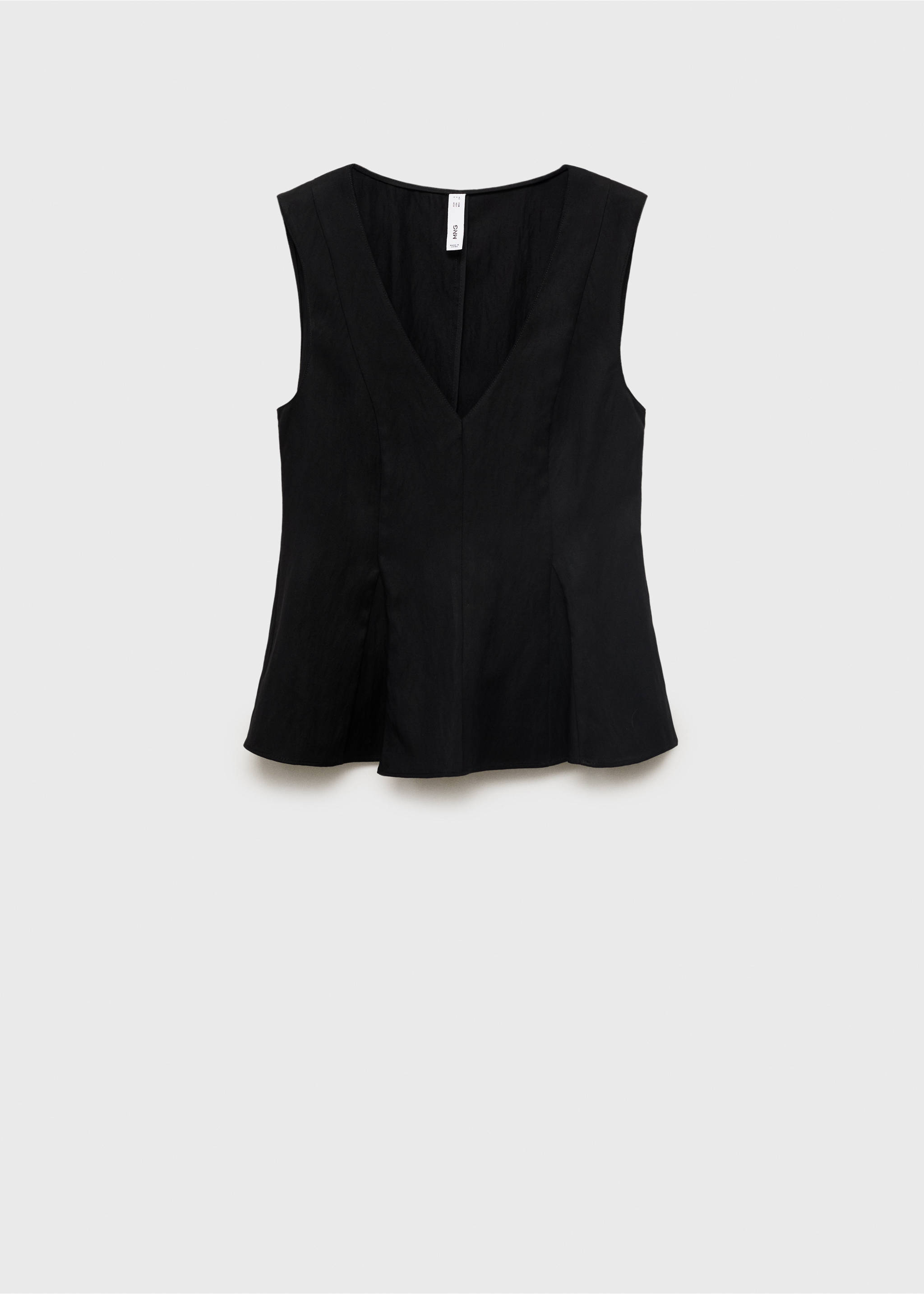 Lyocell peplum top - Article without model, Black. Ref: 17054100-00.