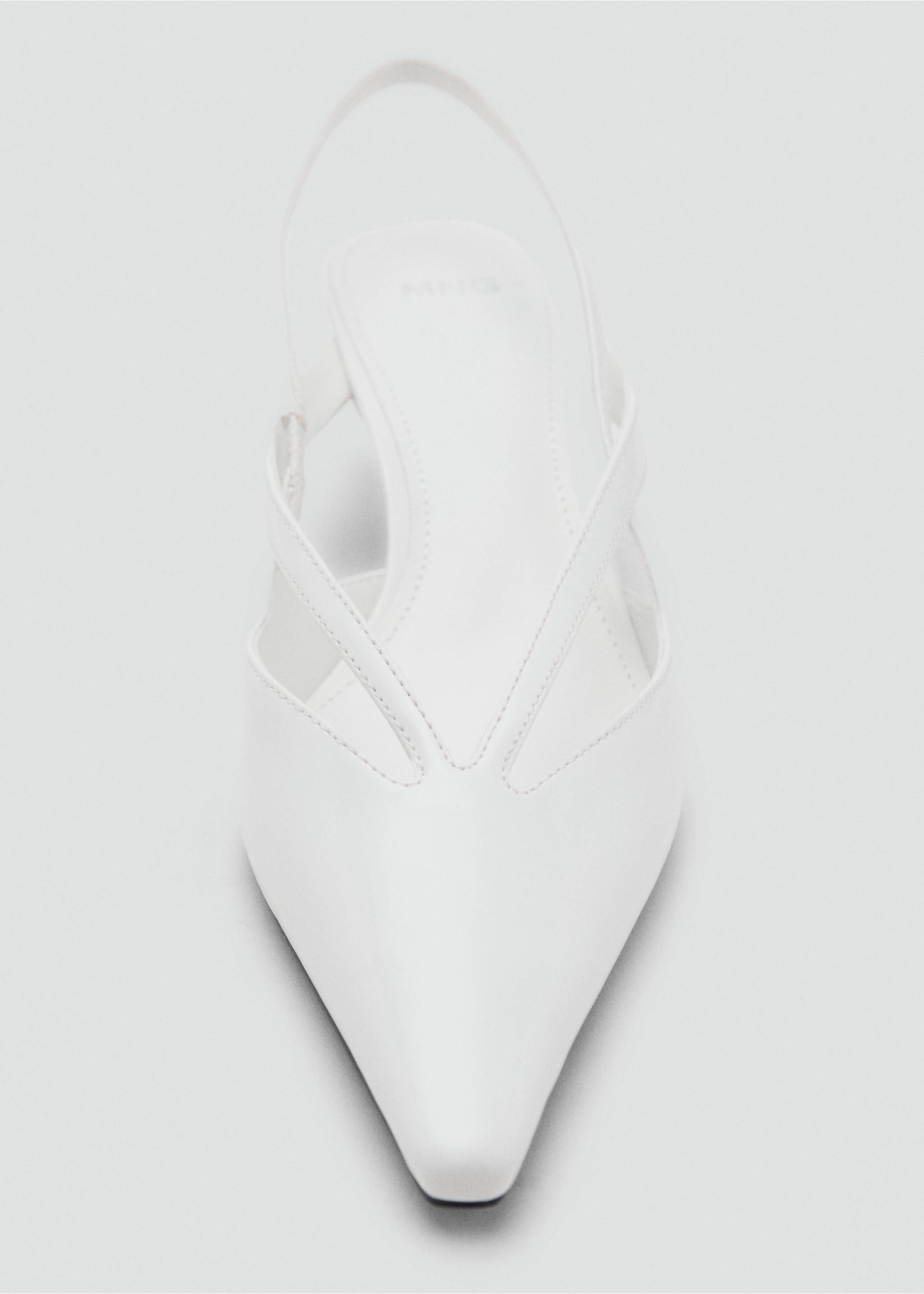 Kitten-heel pointed shoes - Details of the article 3, White. Ref: 17054103-00.