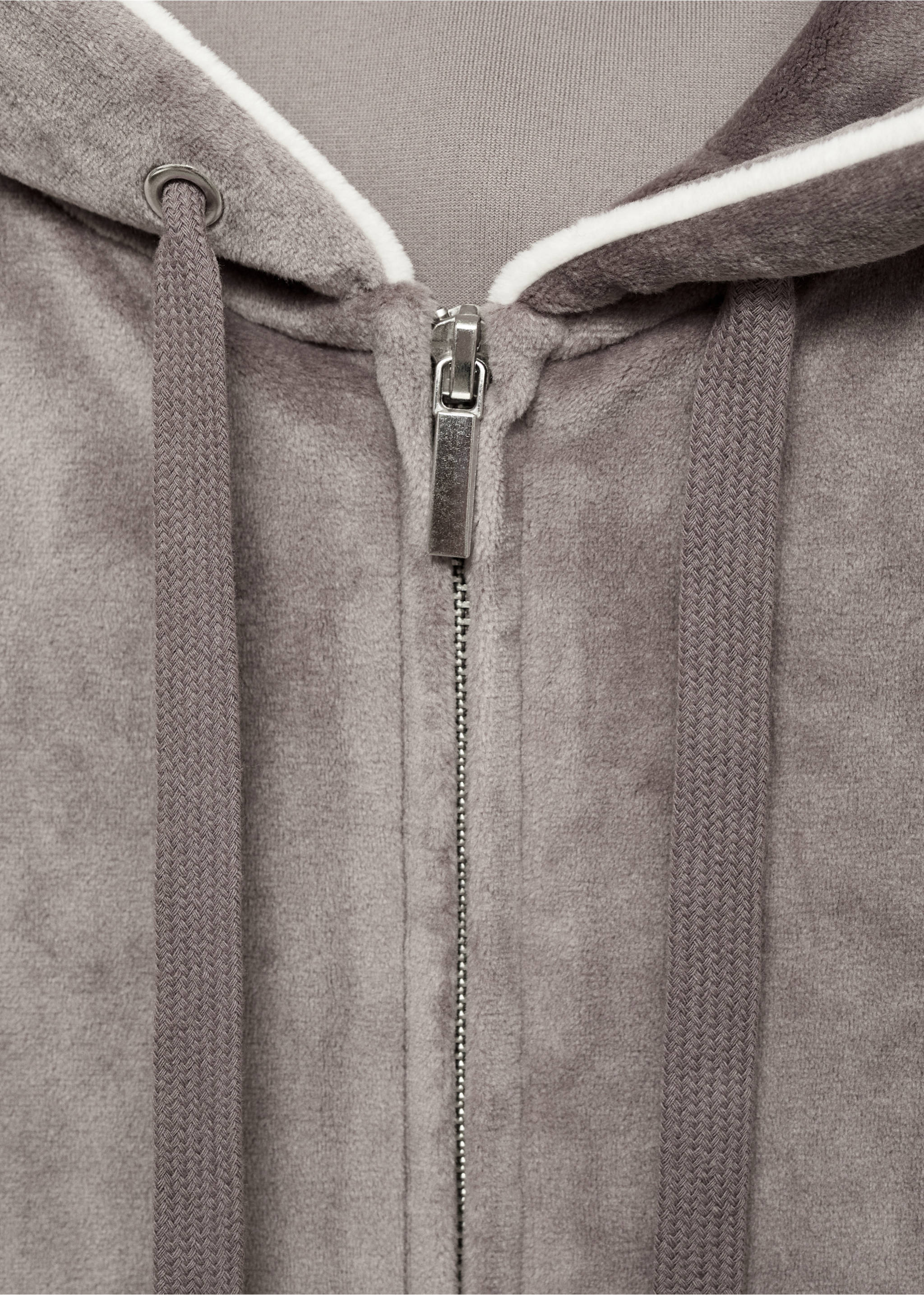 Veloursweatshirt mit weichem Griff - Detail des Artikels 8, Mittelbraun. Ref: 17054105-00.