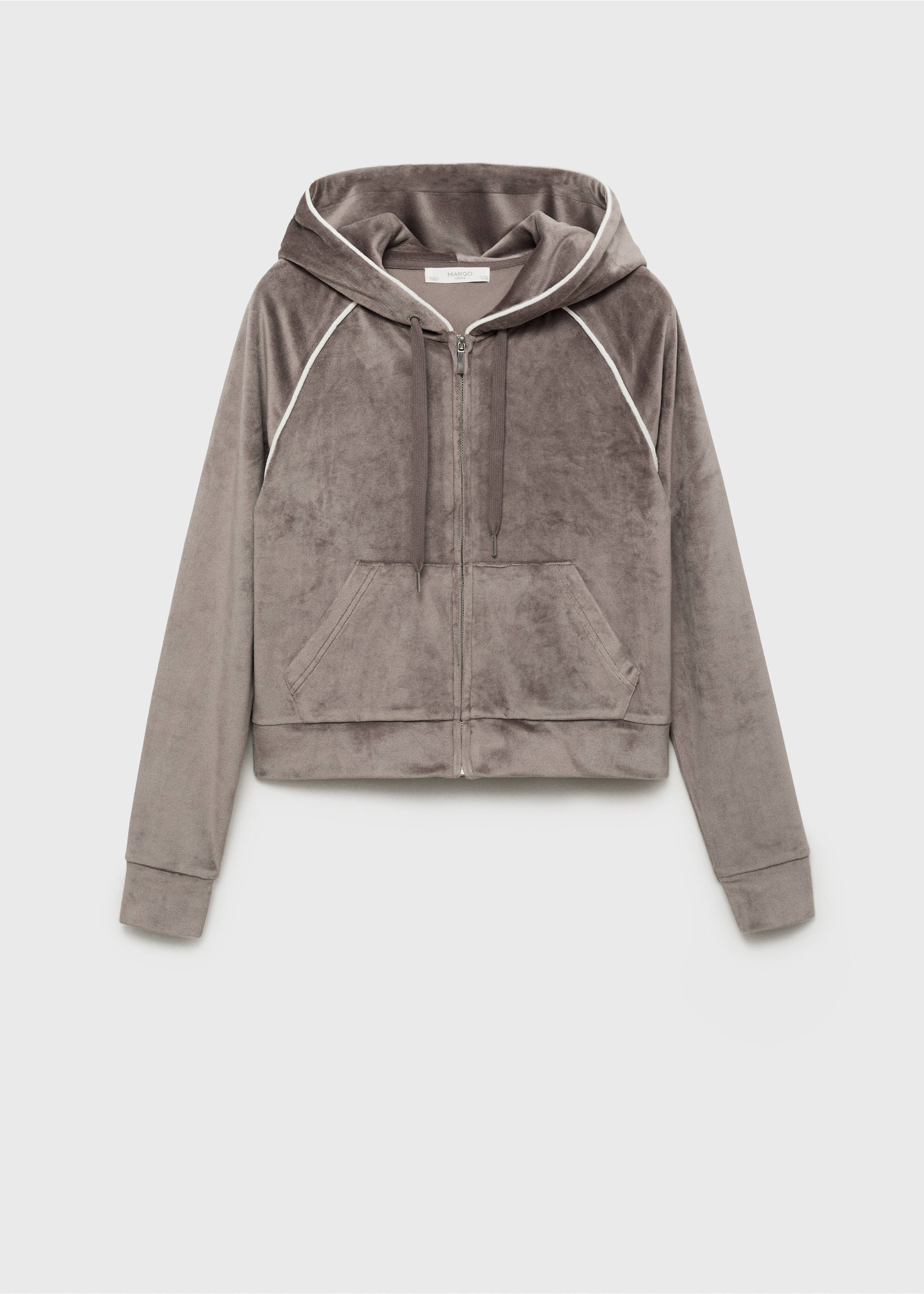 Velour sweatshirt with soft touch - Article without model, Medium Brown. Ref: 17054105-00.