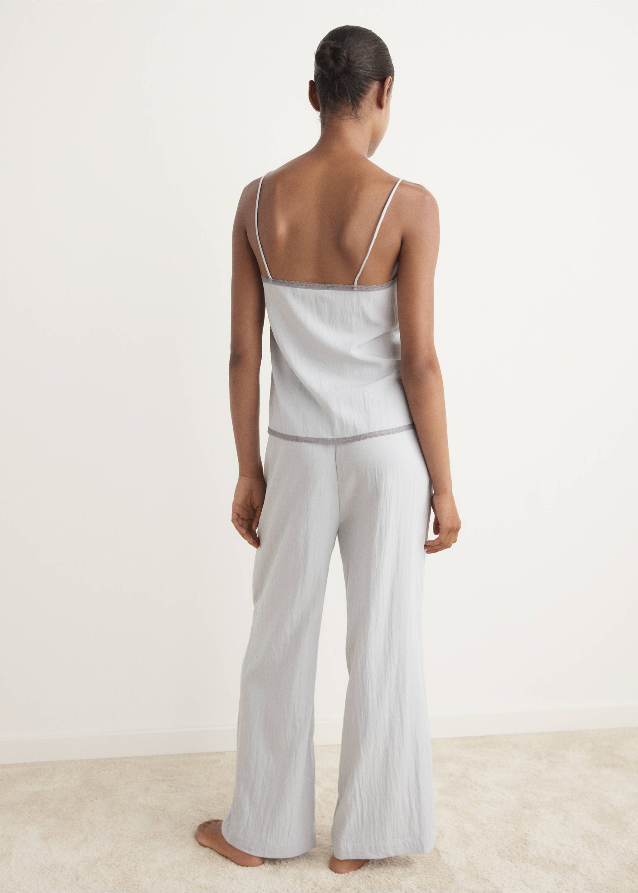 Pyjama trousers - Reverse of the article, Light/Pastel Grey. Ref: 17054106-00.