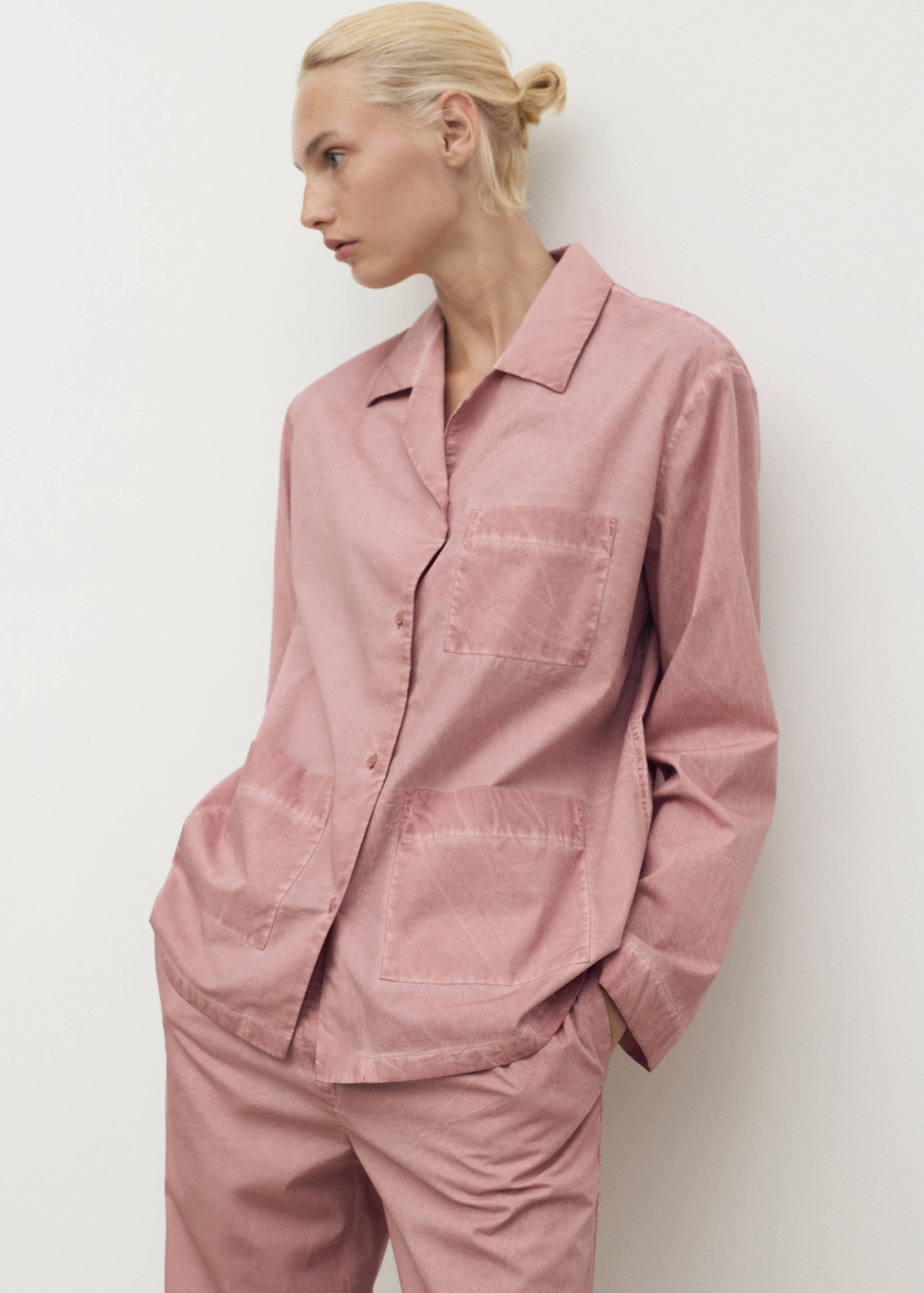 Garment-dyed cotton shirt - Medium plane