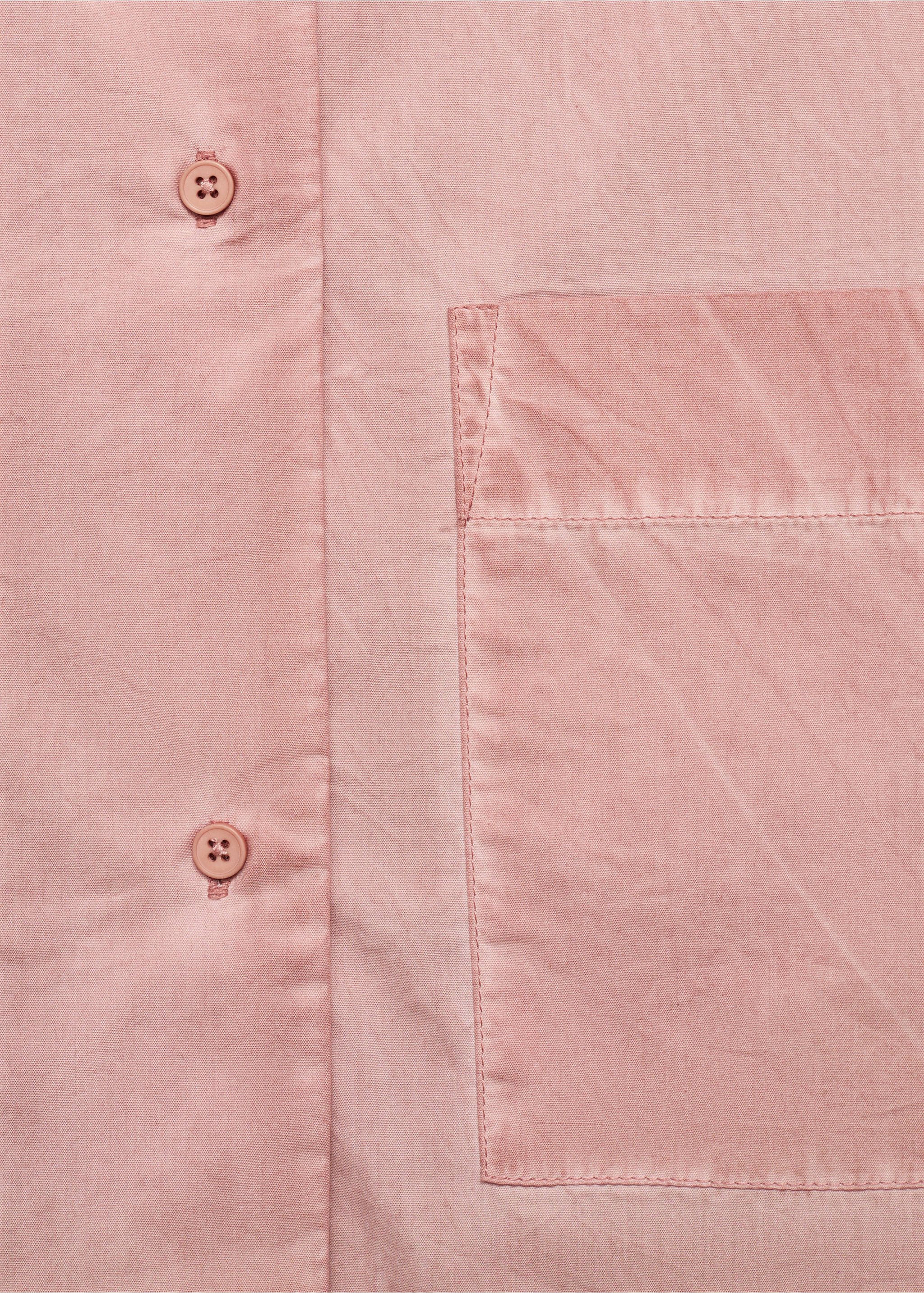 Garment-dyed cotton shirt - Details of the article 8, Medium Pink. Ref: 17054109-00.