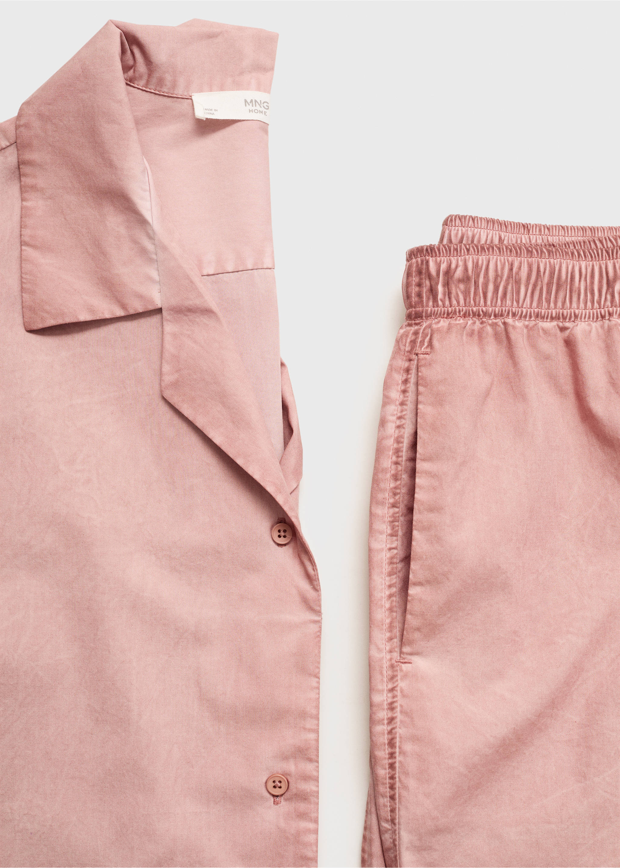 Garment-dyed cotton shirt - Details of the article 0, Medium Pink. Ref: 17054109-00.