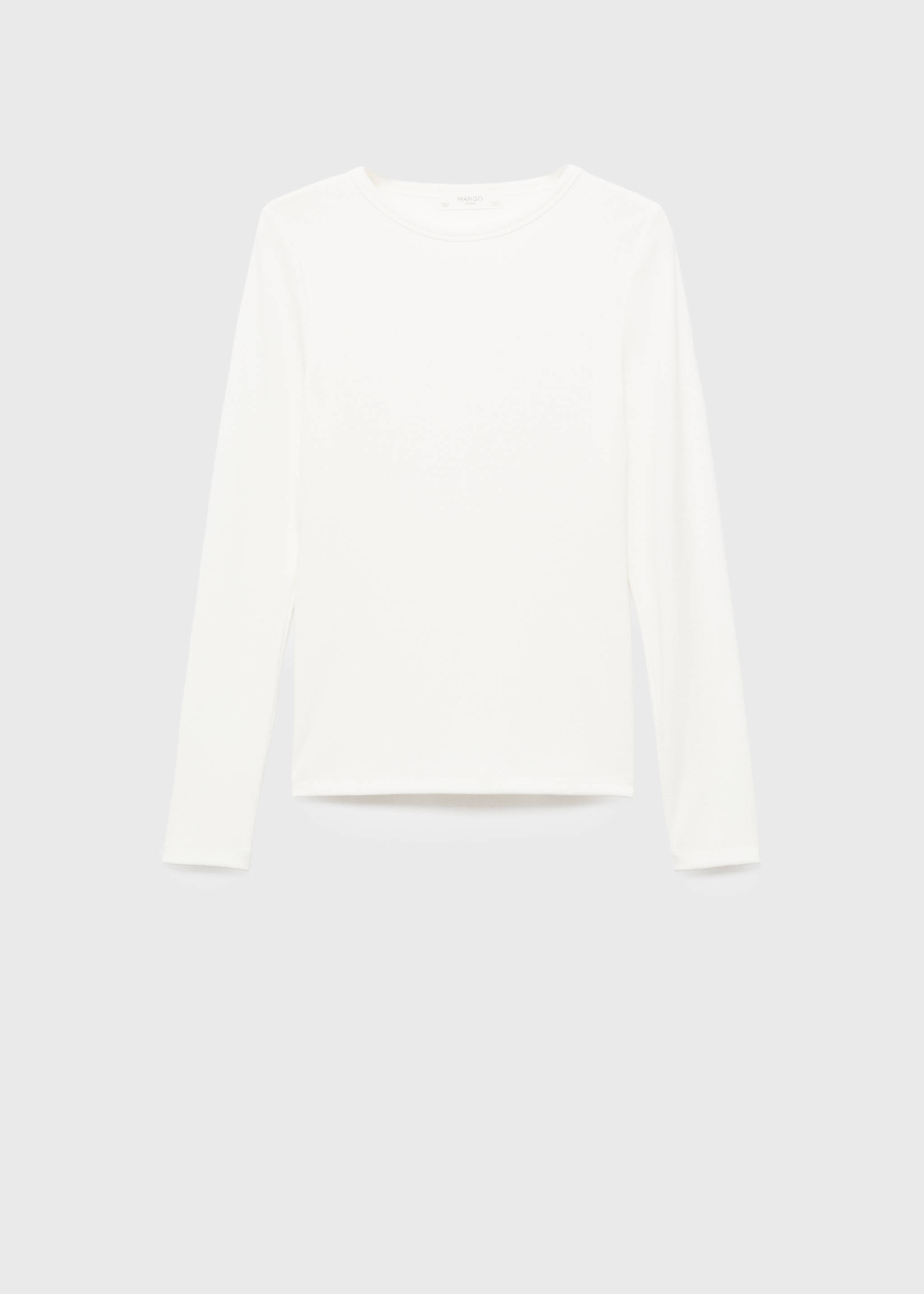 Geribd gebreid T-shirt met ronde hals - Artikel zonder model