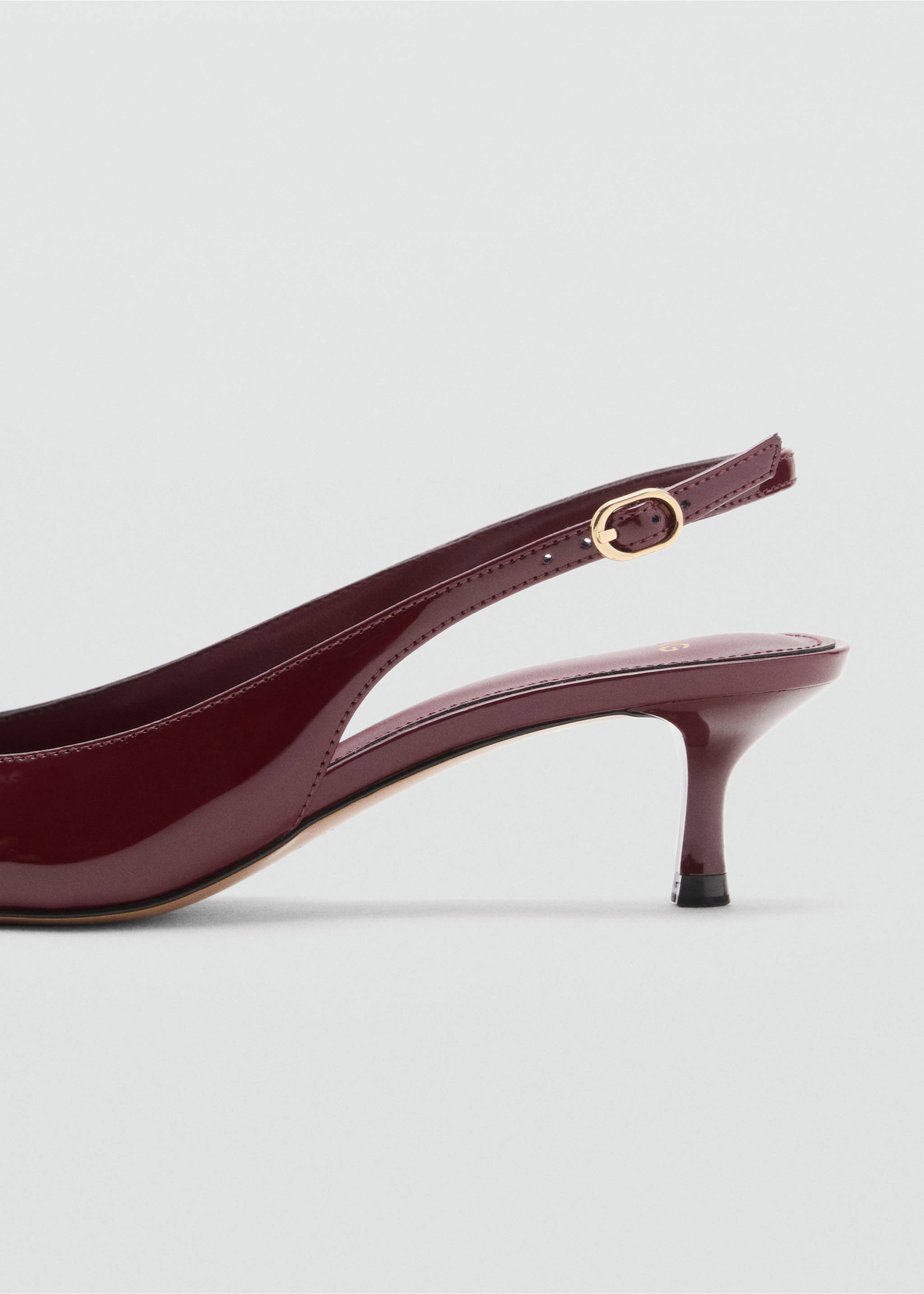 Kitten-heel patent leather shoes - Details of the article 1, Burgundy. Ref: 17054112-00.