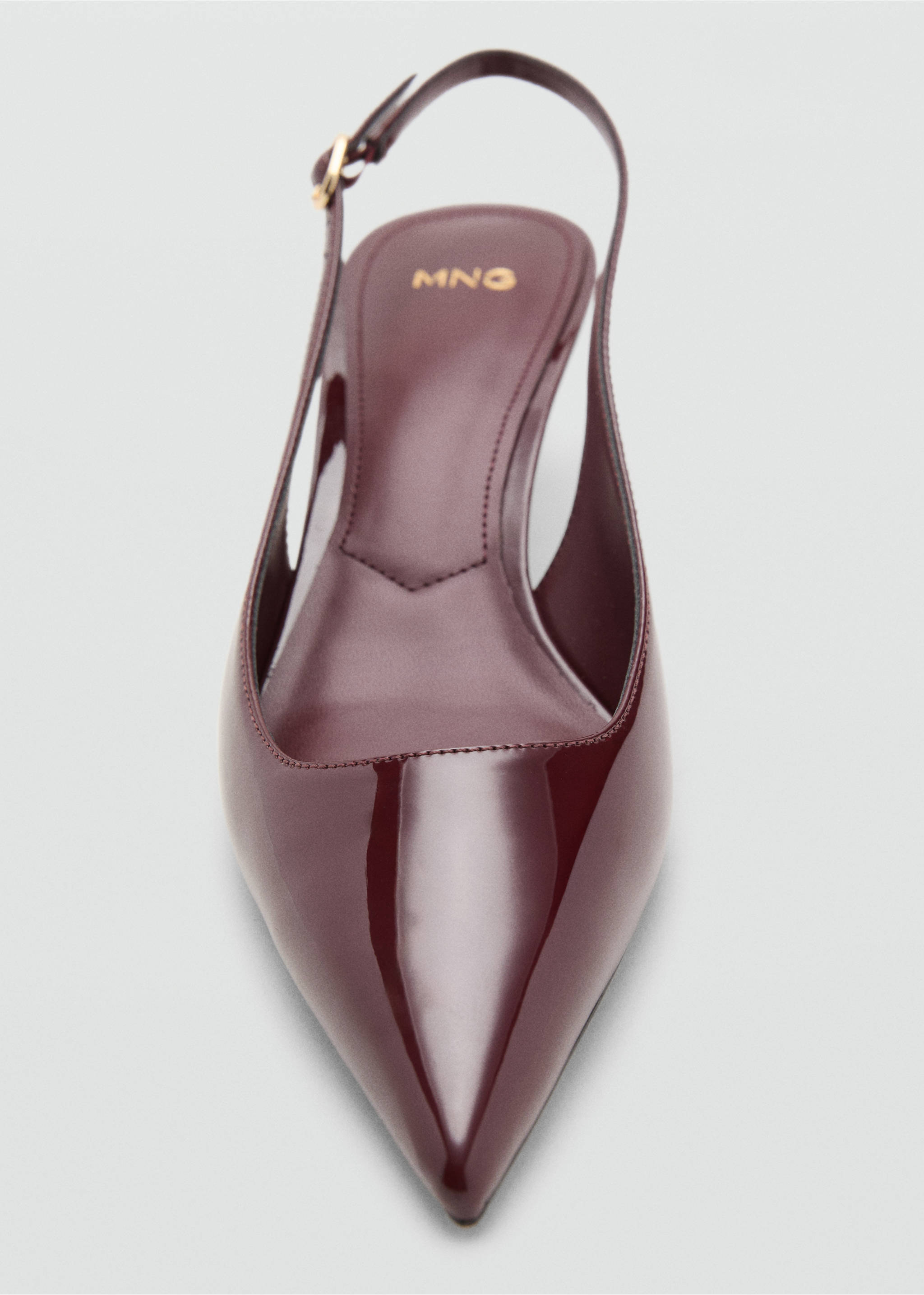 Kitten-heel patent leather shoes - Details of the article 3, Burgundy. Ref: 17054112-00.