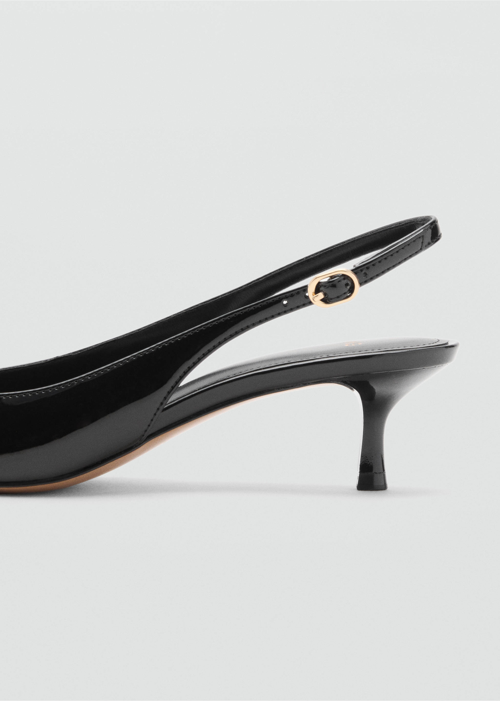 Kitten-heel patent leather shoes - Details of the article 1, Black. Ref: 17054112-00.