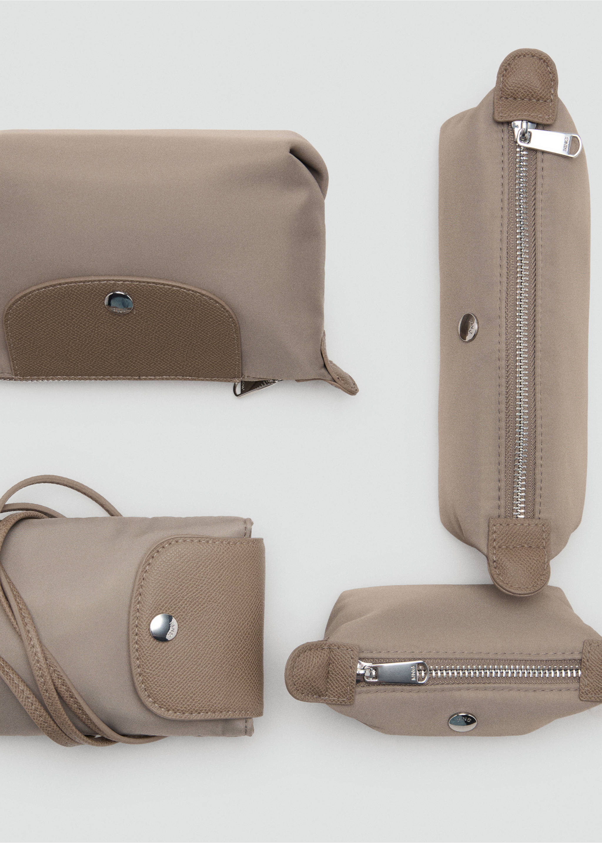 Combined nylon mobile phone case - Details of the article 2, Light/Pastel Brown. Ref: 17054123-00.