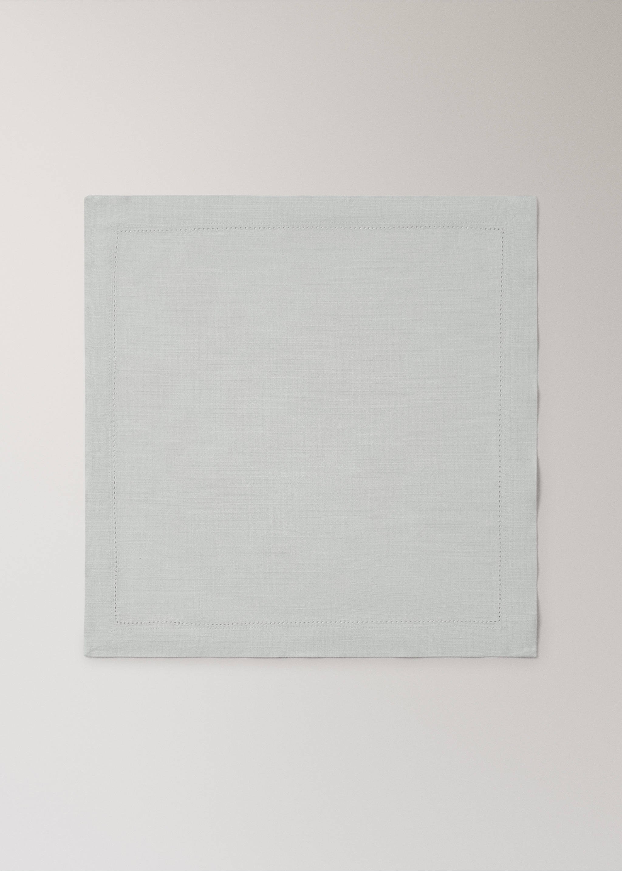Cotton napkin with hemstitch - Article without model, Grey. Ref: 17054129-00.
