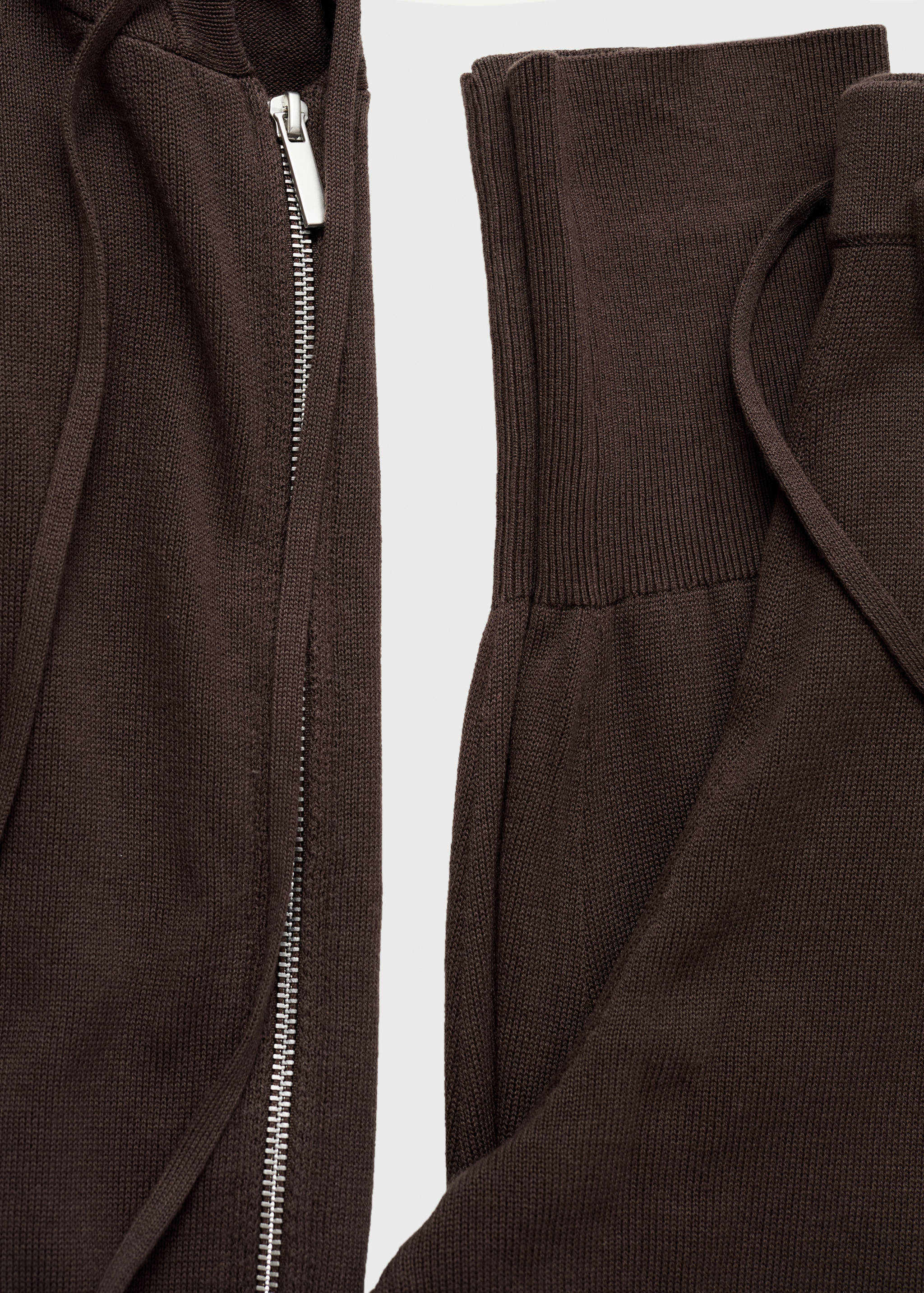 Cotton knitted turn-up trousers - Details of the article 0