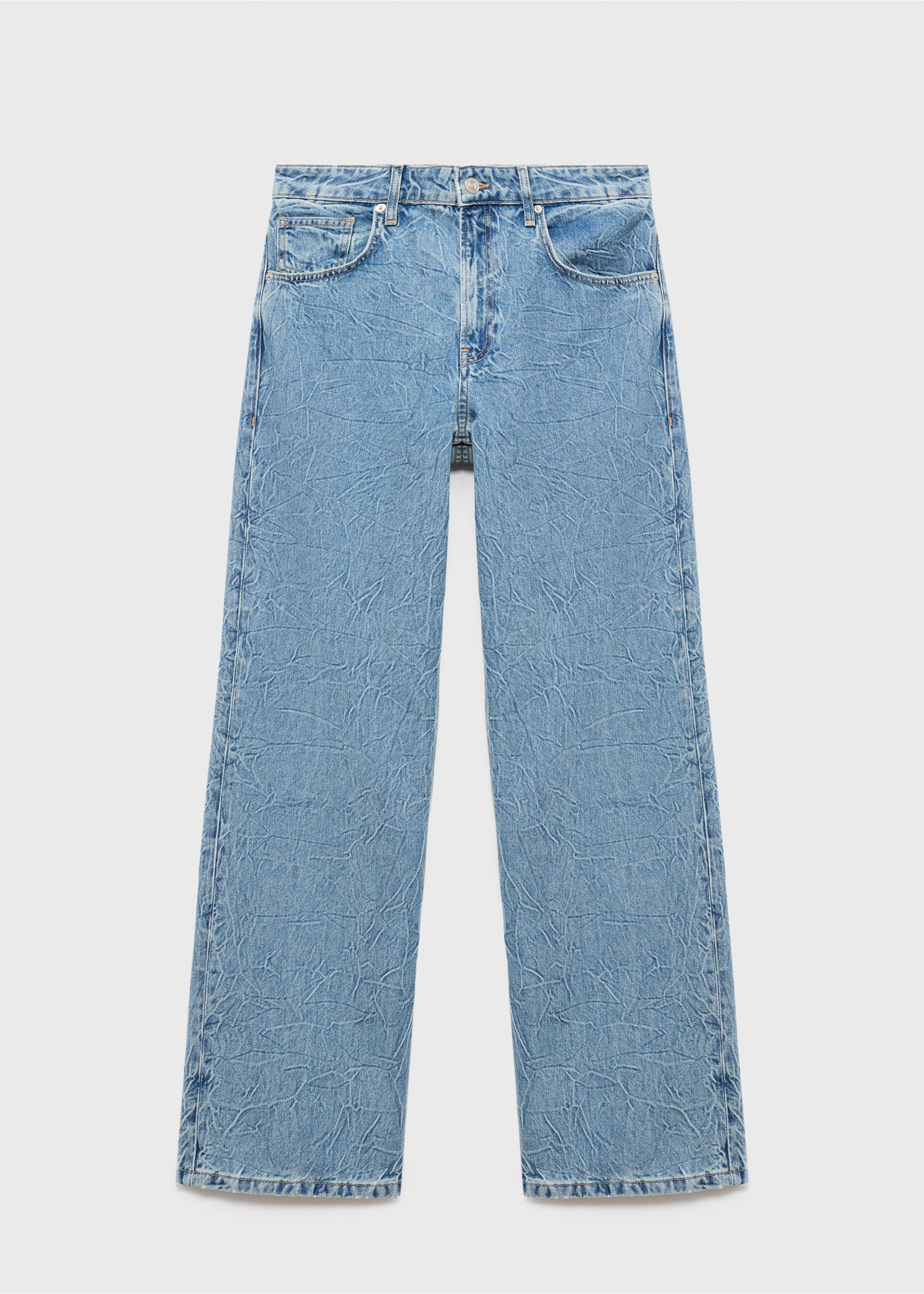 Straight-fit jeans with a creased effect - Article without model, Medium Blue. Ref: 17054137-00.