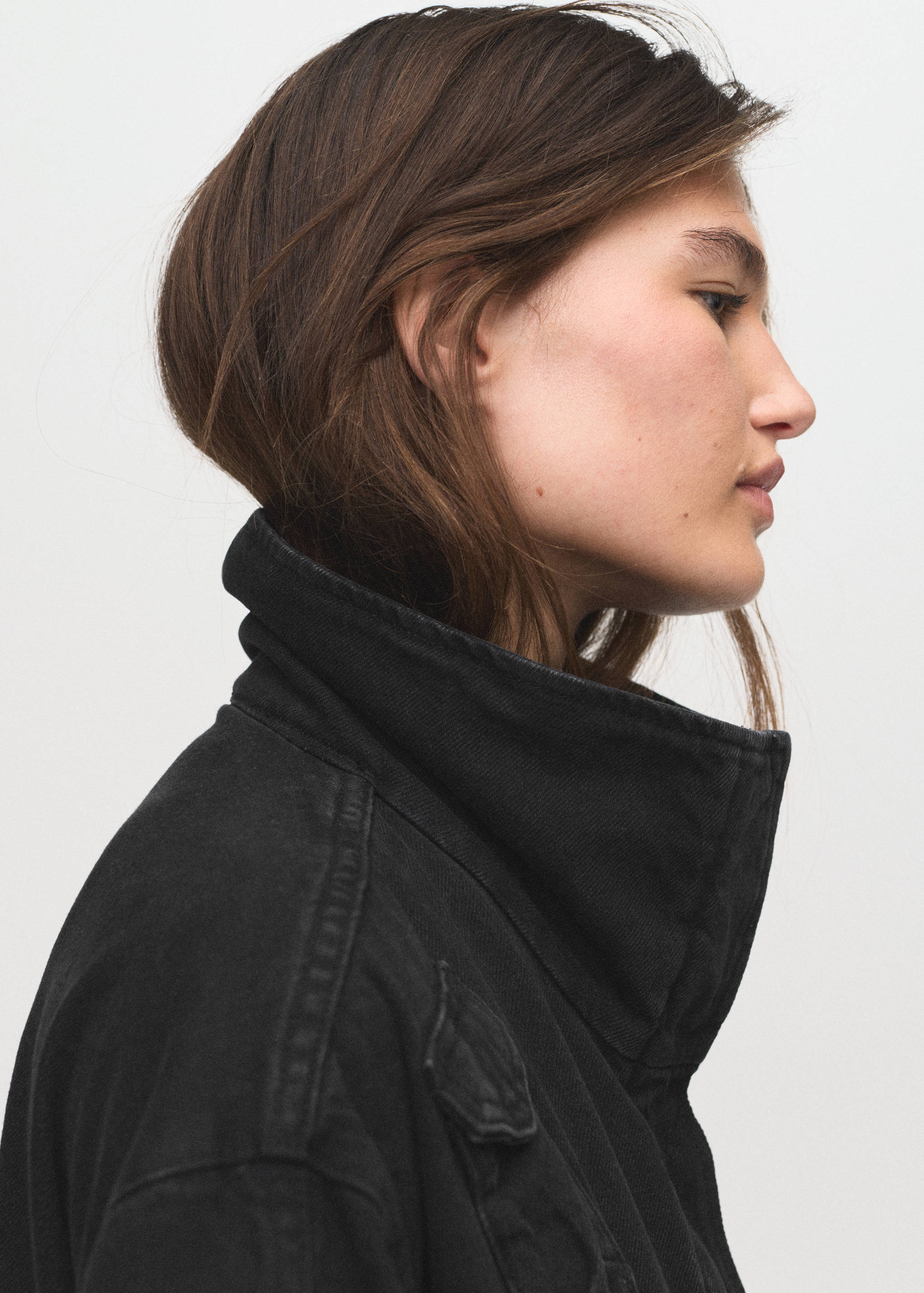 Oversized denim parka with pockets - Details of the article 1