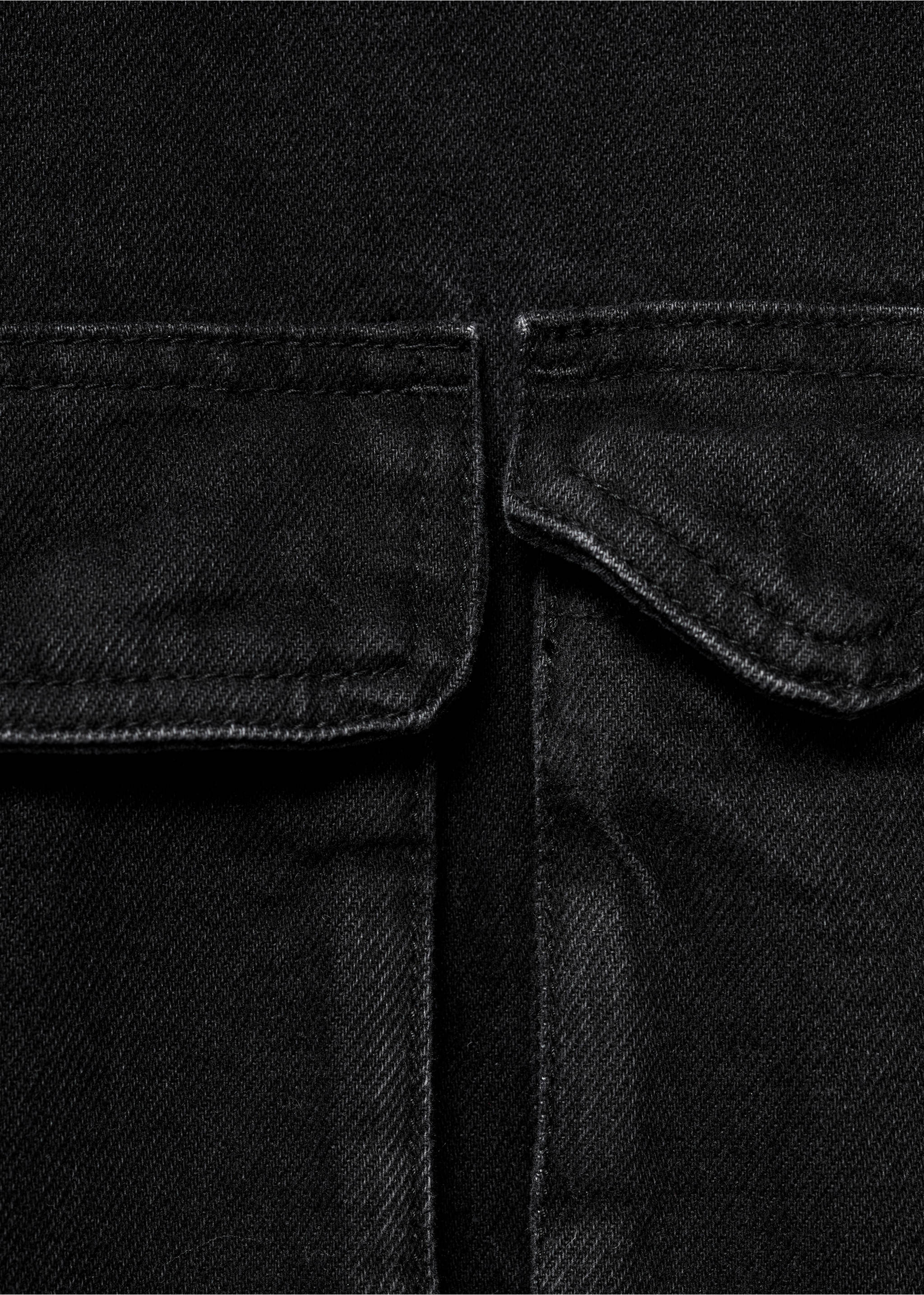 Oversized denim parka with pockets - Details of the article 8, Black denim. Ref: 17054141-00.