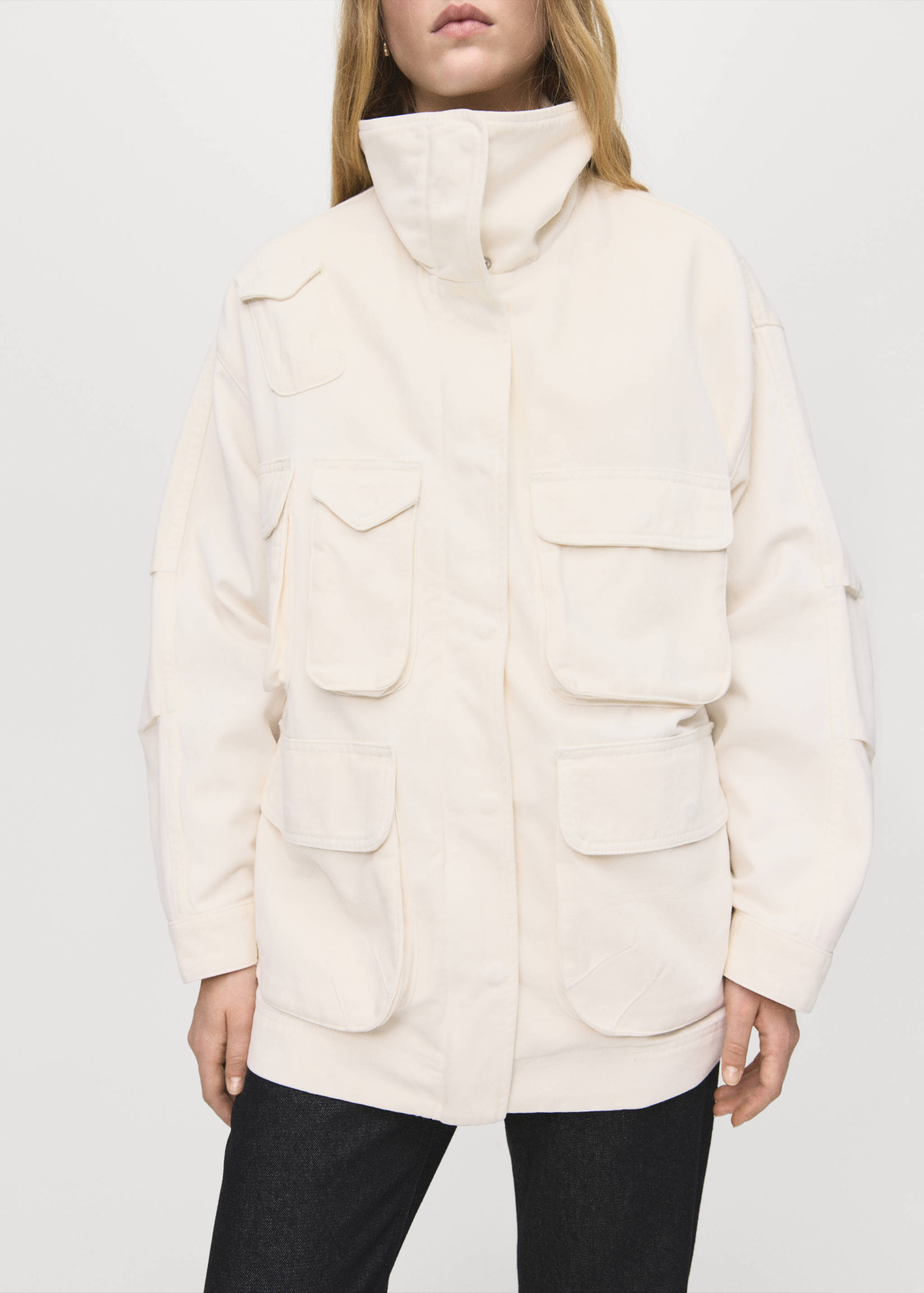 Oversized denim parka met zakken - Detail van het artikel 2