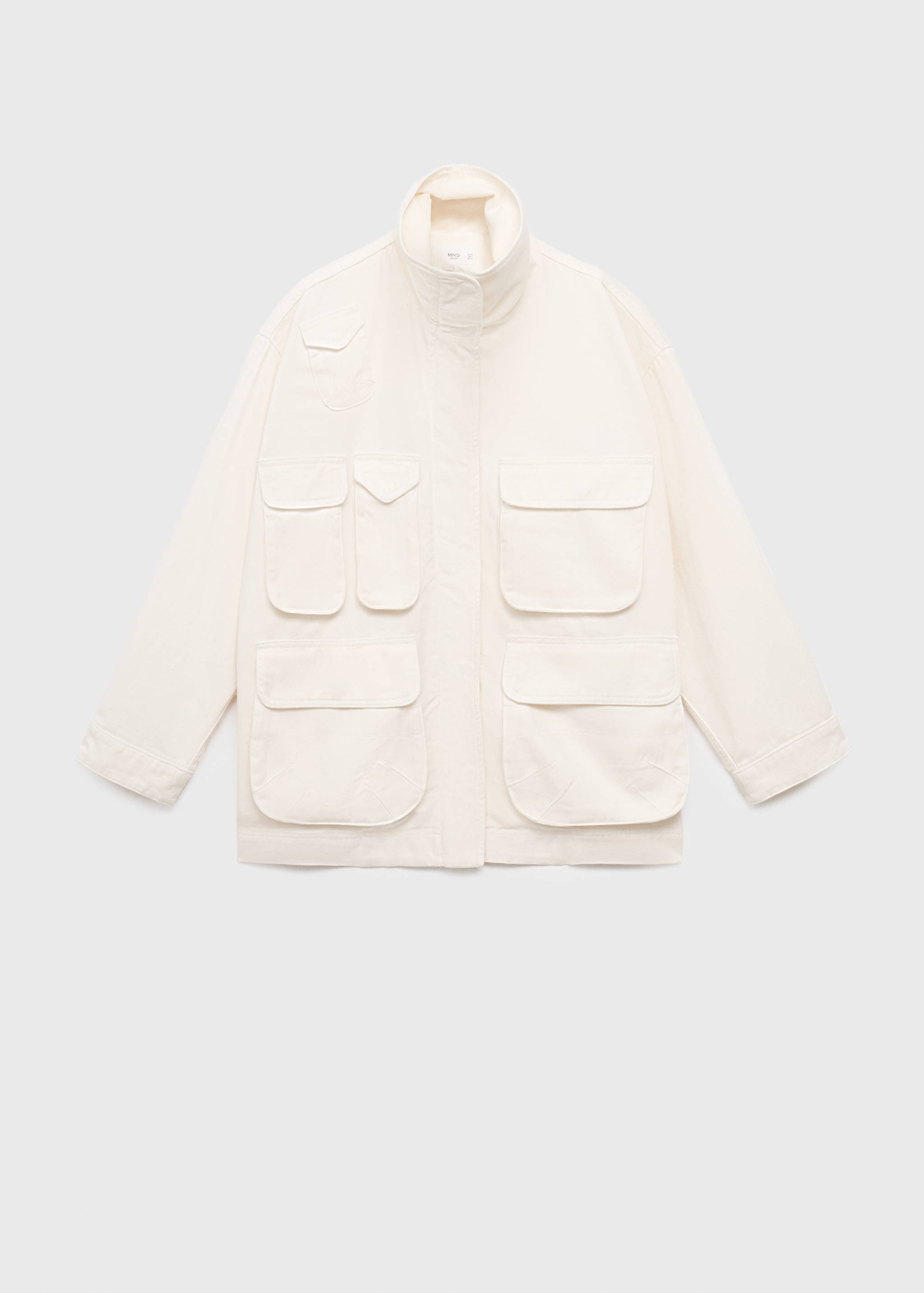 Oversized denim parka with pockets - Article without model