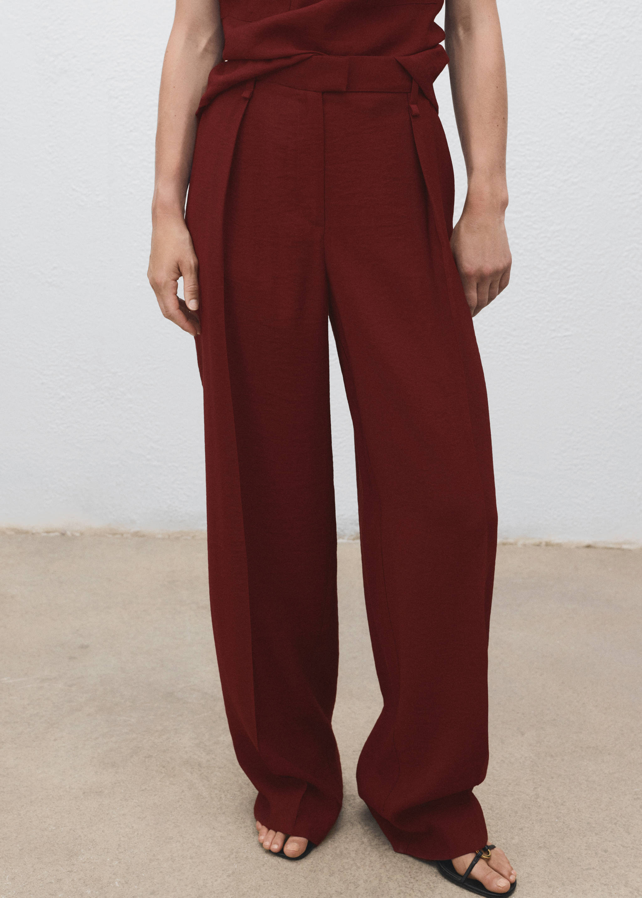 Pantalon droit pinces - Plan moyen
