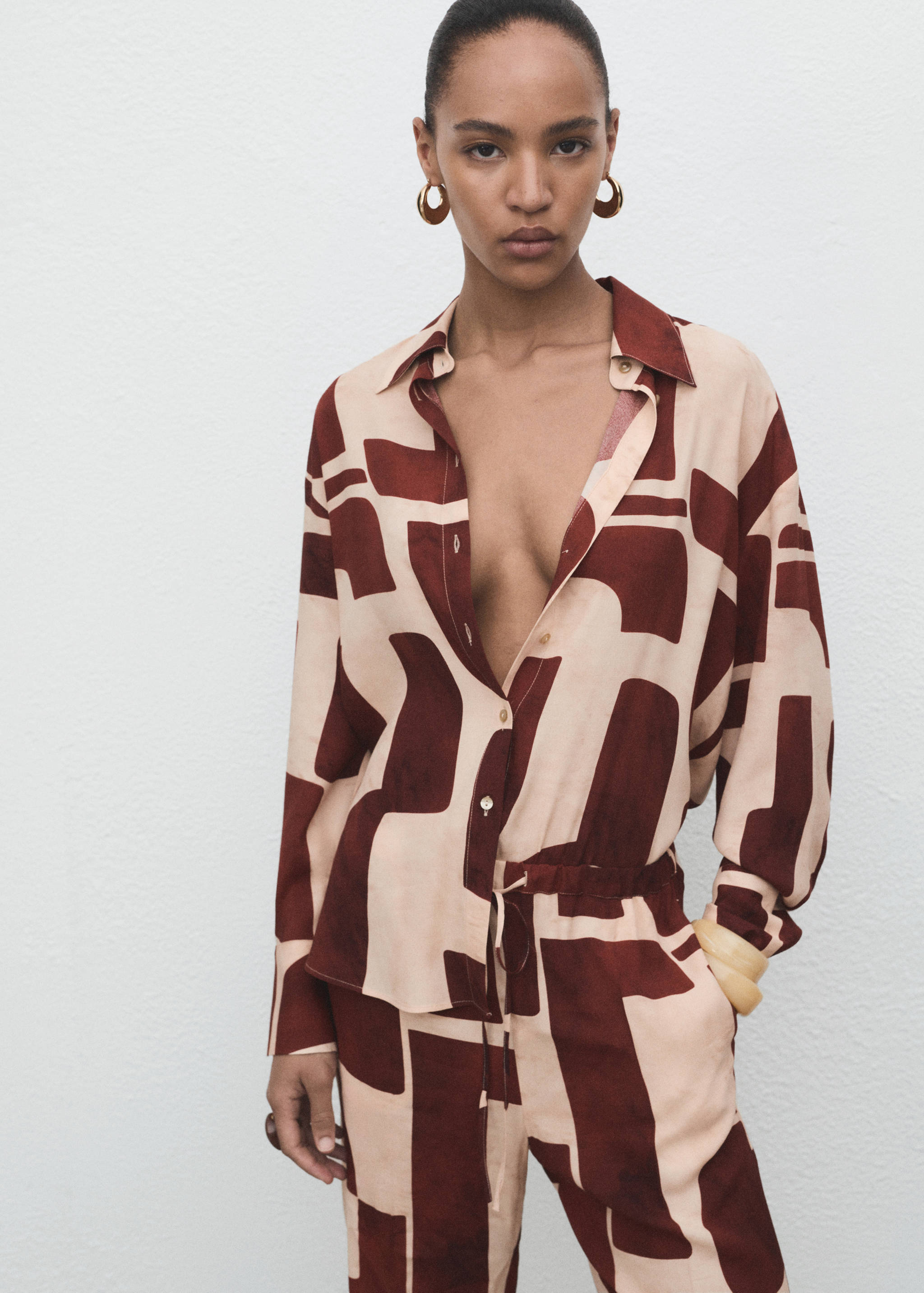 Chemise à imprimé géométrique - Plan moyen