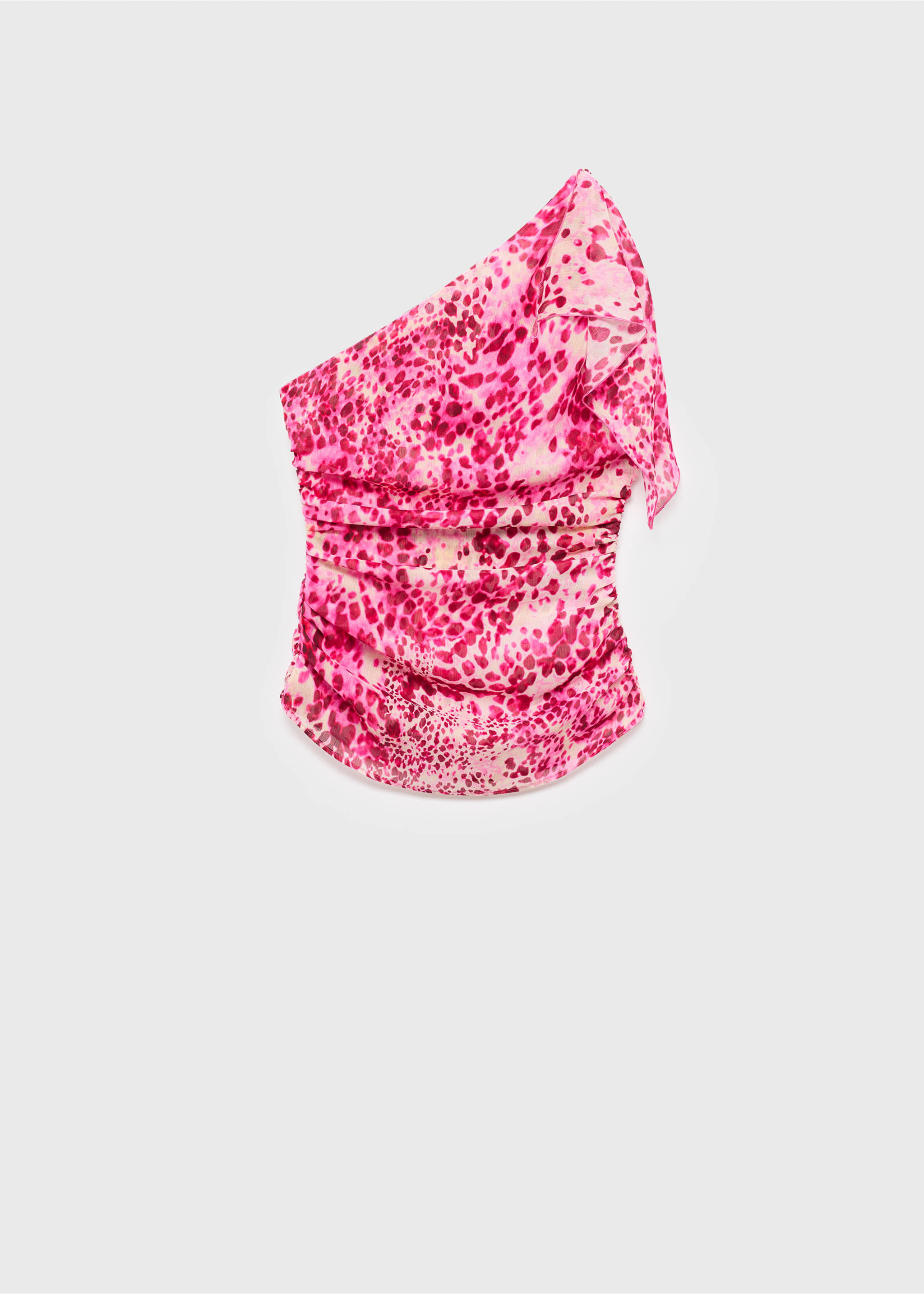 Asymmetric printed top - Article without model, Fuchsia. Ref: 17054145-00.