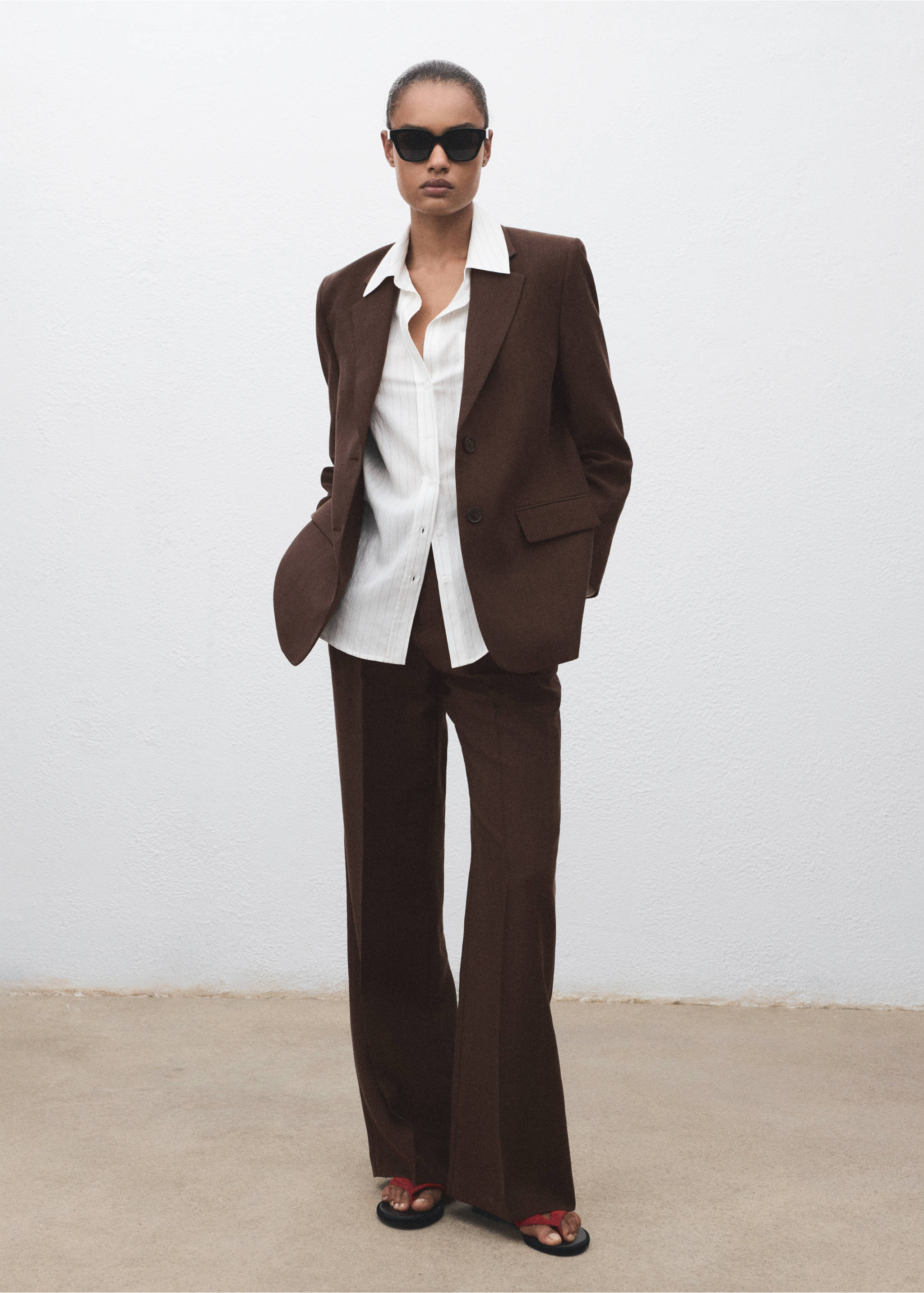 Blazer traje lyocell - Plano general, Chocolate. Ref: 17054146-00.