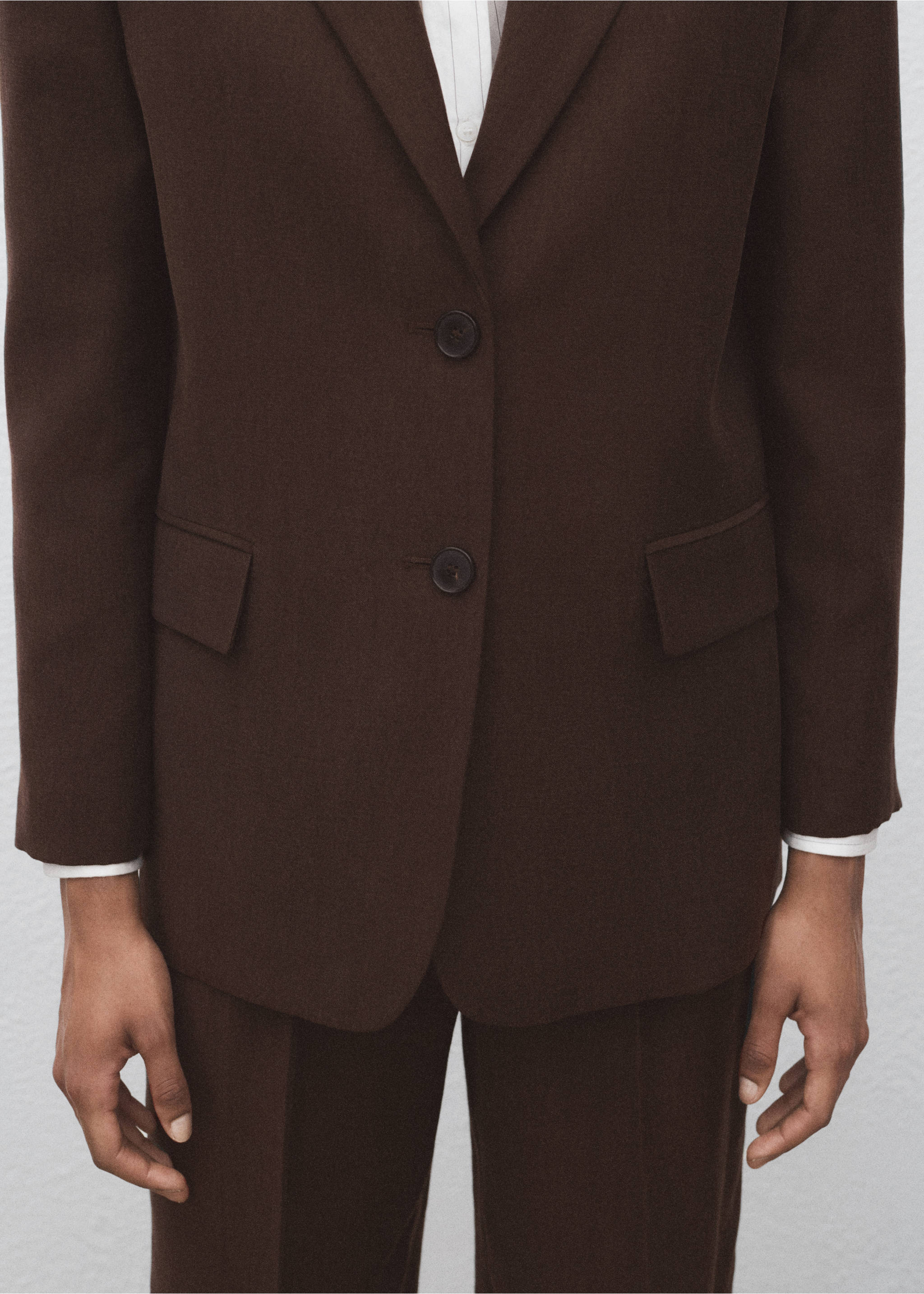 Blazer traje lyocell - Detalle del artículo 3, Chocolate. Ref: 17054146-00.