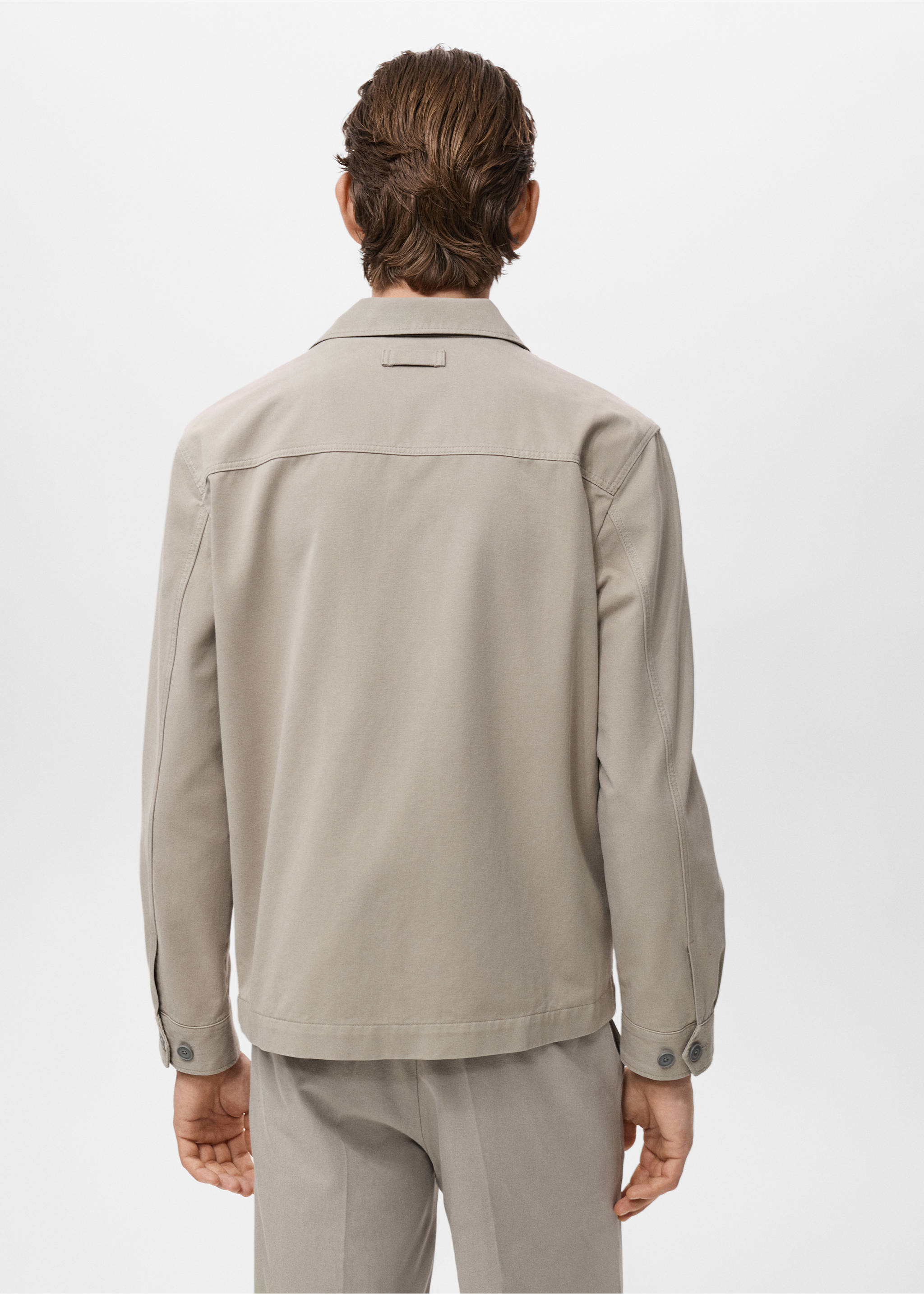 Lyocell-Baumwolljacke mit Taschen - Rückseite des Artikels, Hellgrau/Pastellgrau. Ref: 17054405-00.