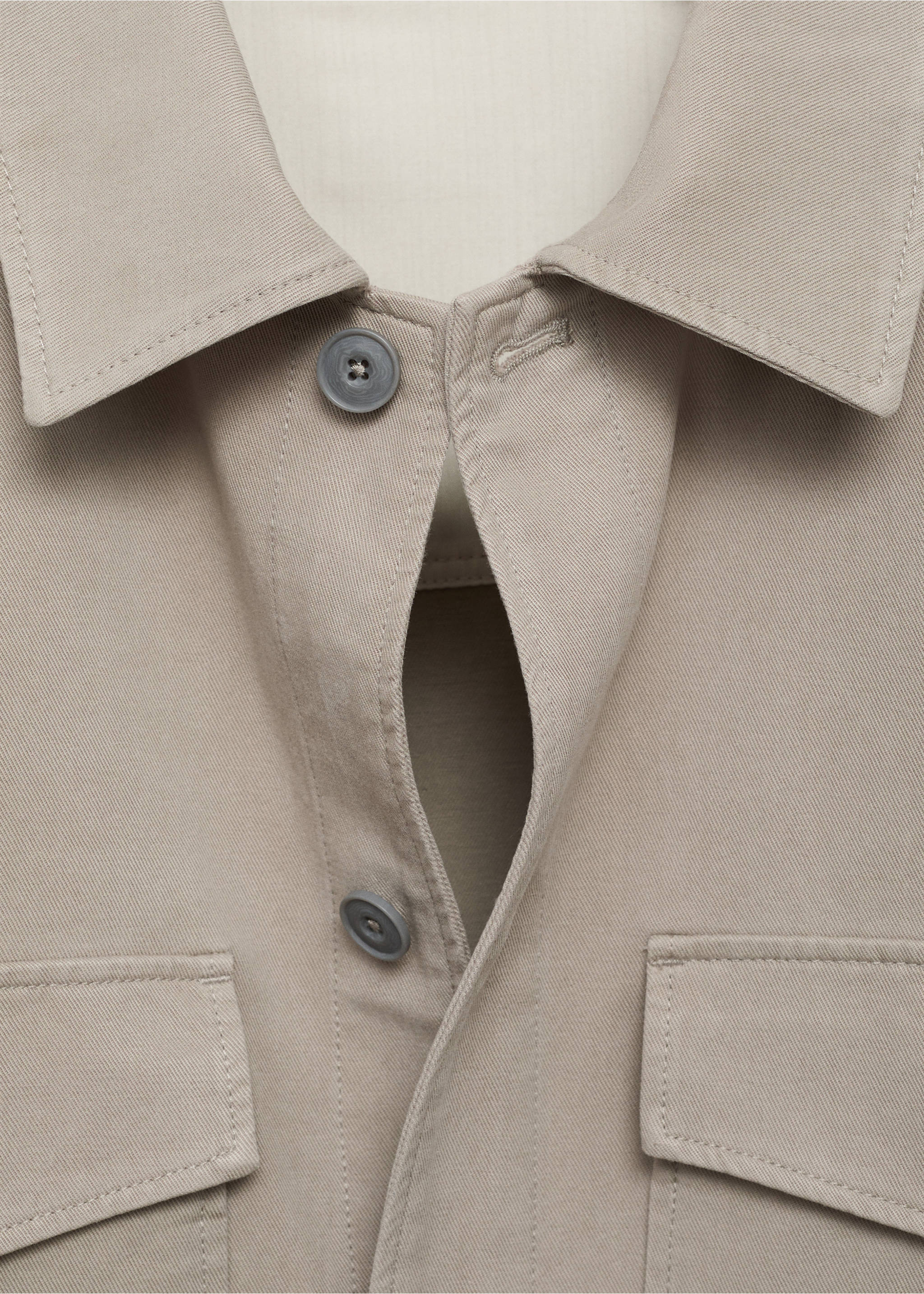 Lyocell-Baumwolljacke mit Taschen - Detail des Artikels 8, Hellgrau/Pastellgrau. Ref: 17054405-00.