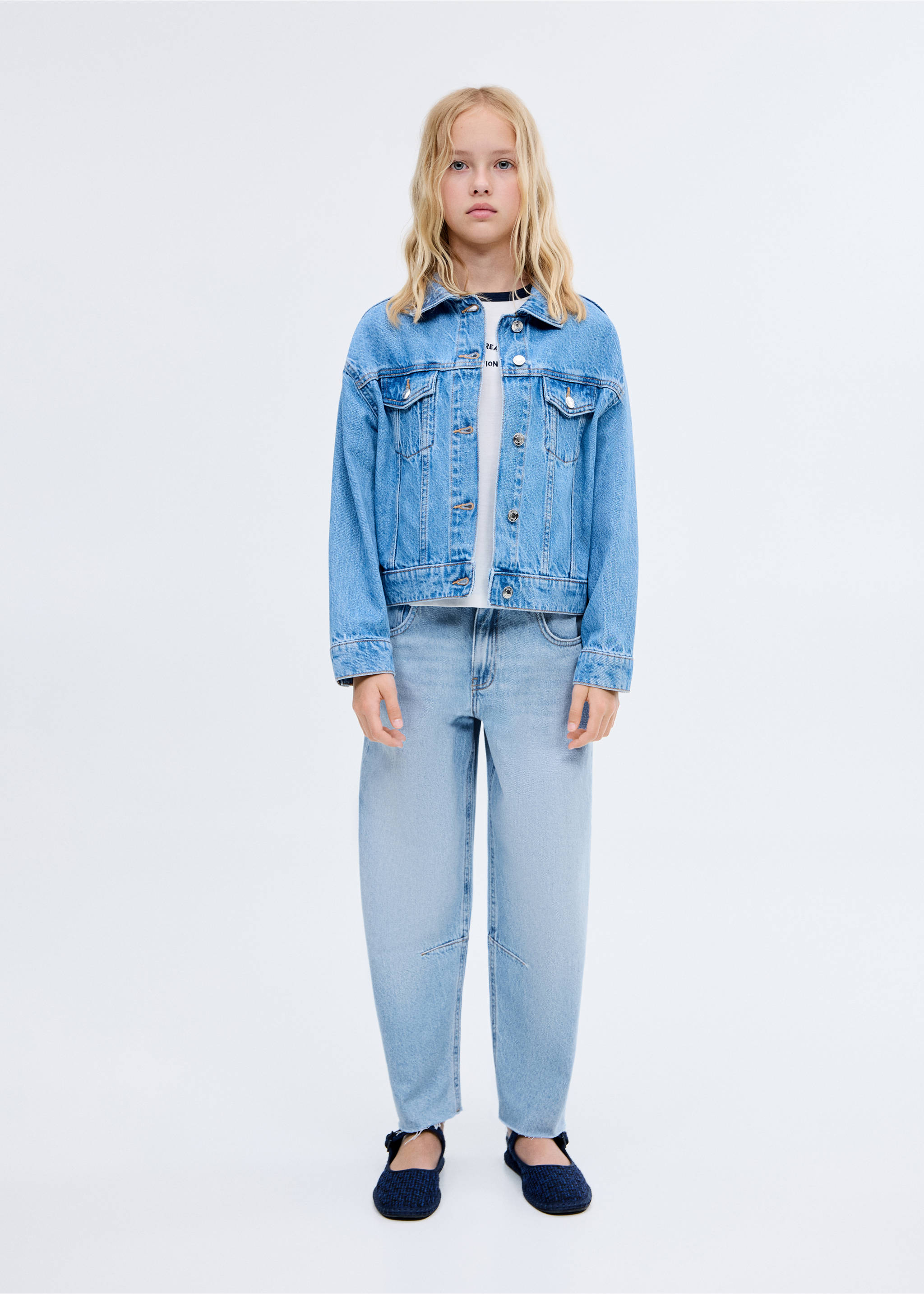 Mid-rise balloon jeans - General plane, Medium Blue. Ref: 17054407-00.