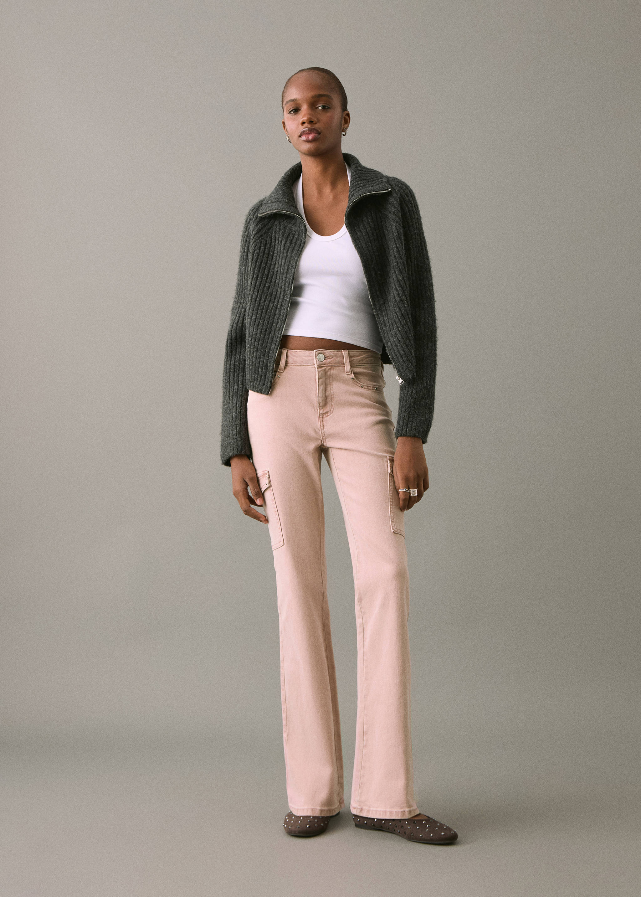 Studded skinny cargo jeans - General plane