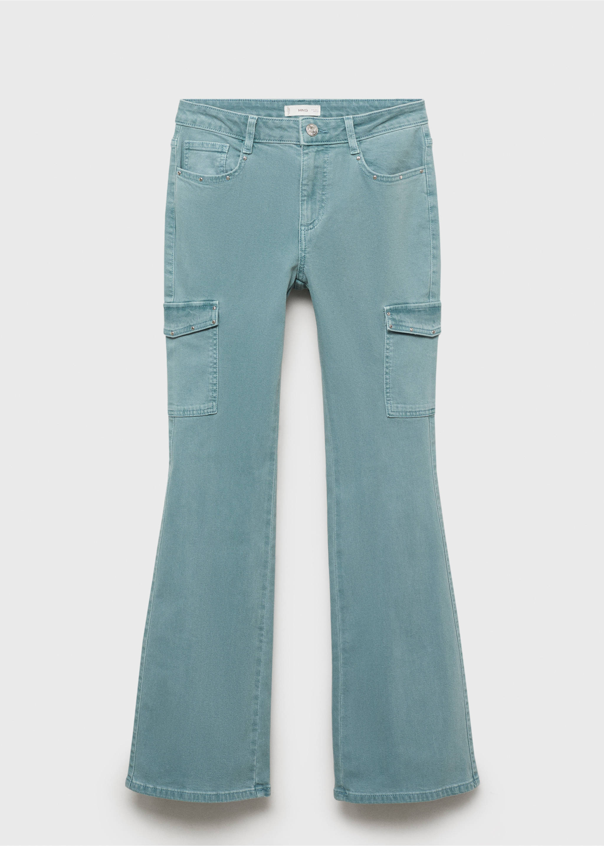 Ausgestellte Cargo-Jeans - Artikel ohne Model, Blau. Ref: 17054415-00.