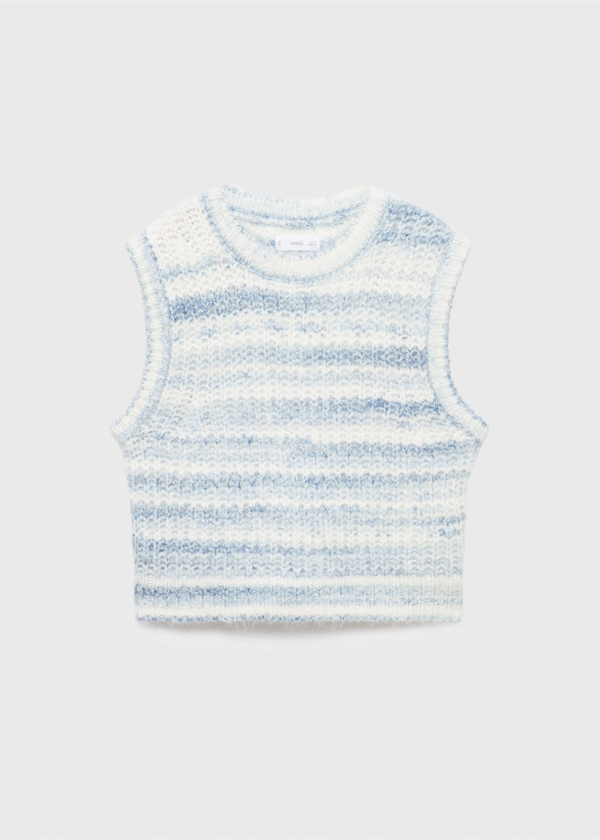Gilet maille rayures - Article sans modèle, Bleu ciel. Ref: 17054417-00.