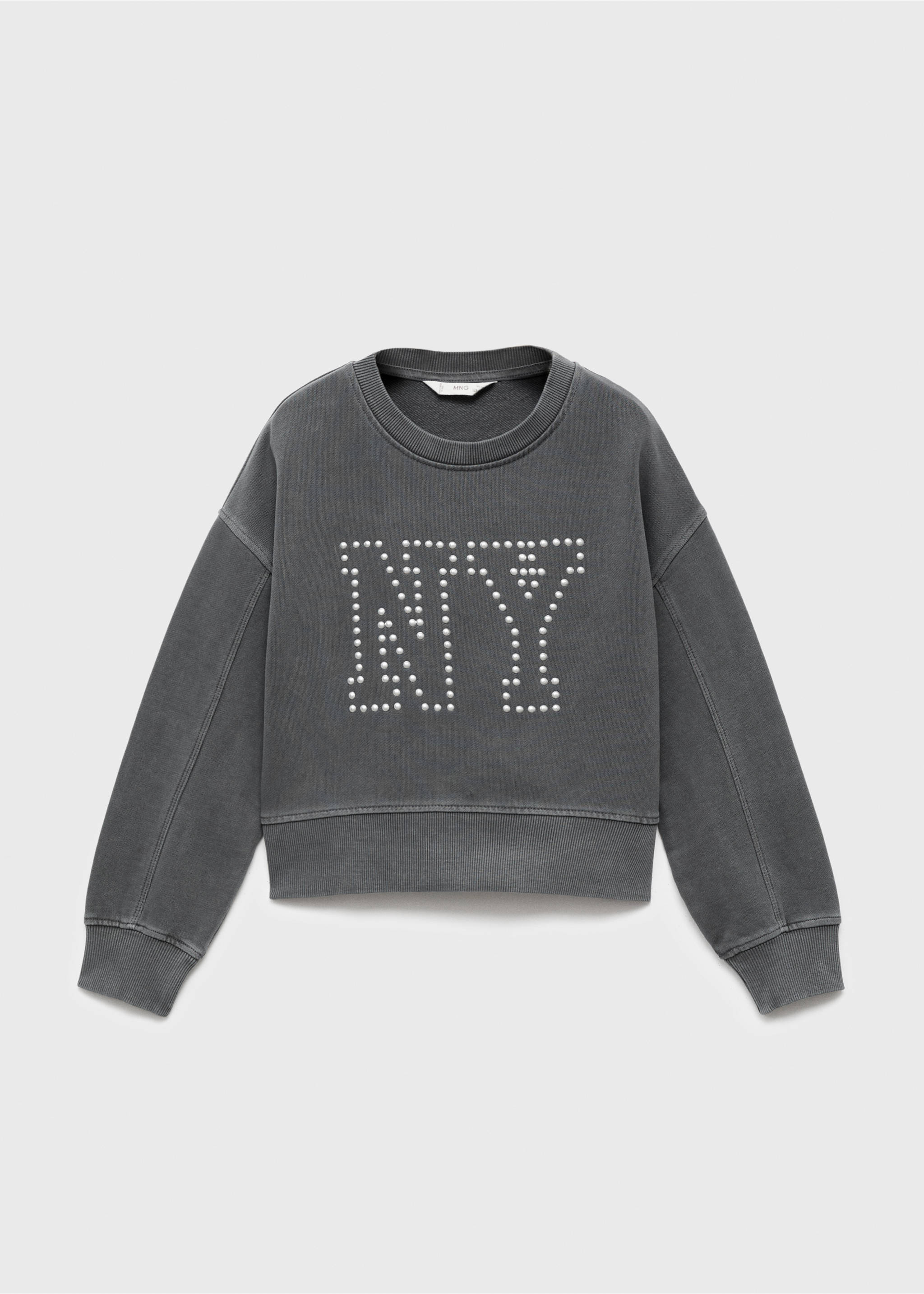 Sweatshirt mit Nieten-Applikation - Artikel ohne Model, Anthrazit. Ref: 17054421-00.