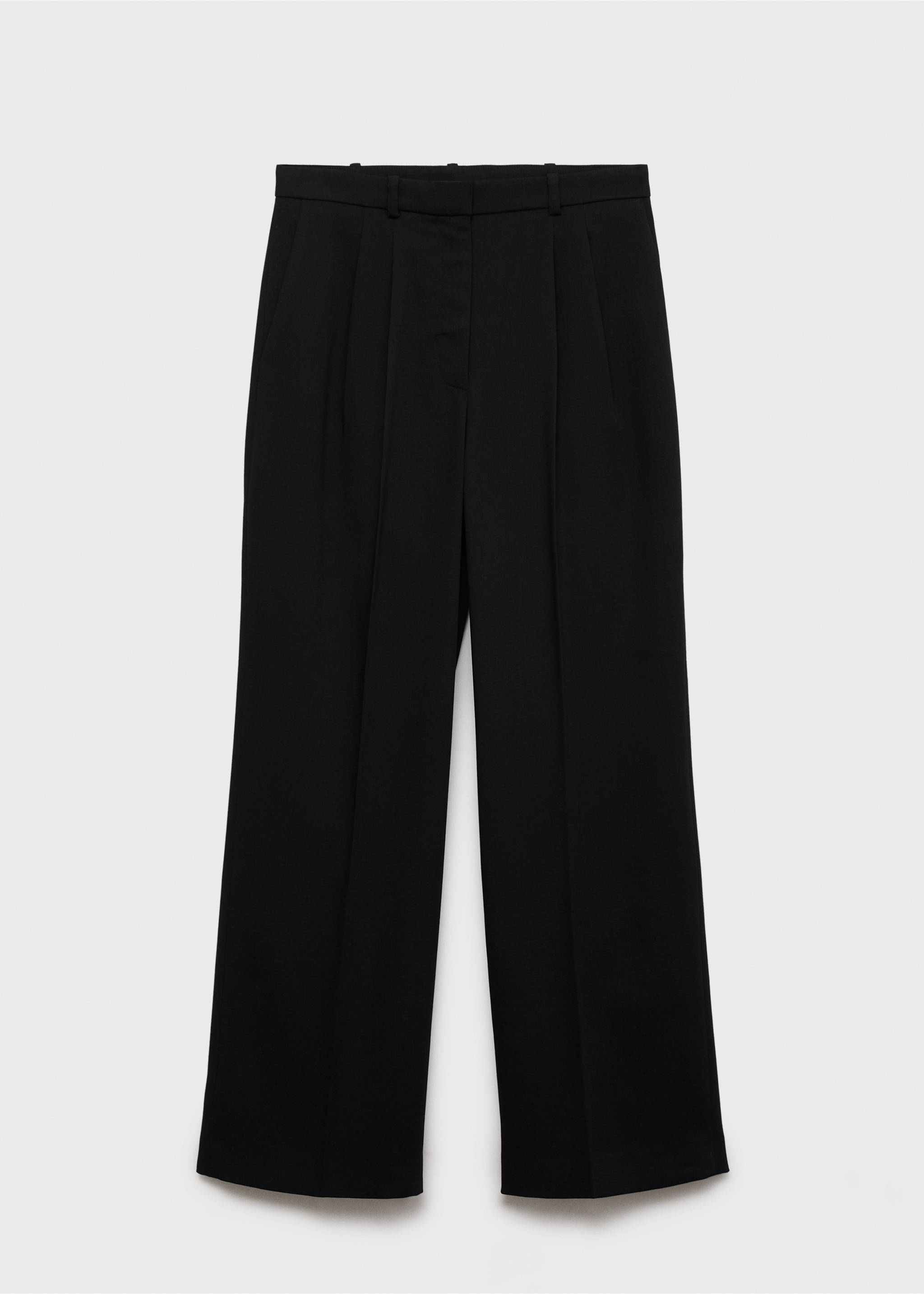Straight-fit pleated trousers - Article without model, Black. Ref: 17054422-00.