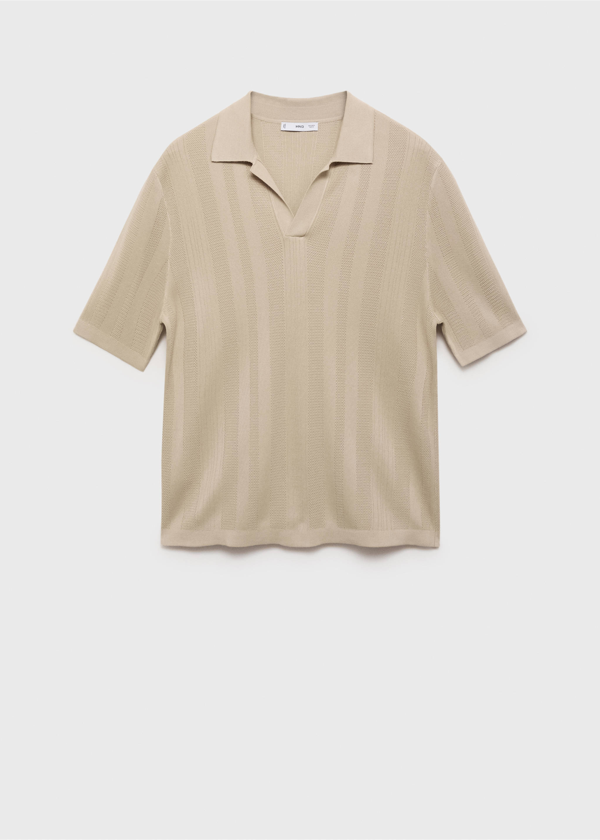 Ribbed knit polo shirt - Article without model, Light/Pastel Grey. Ref: 17054424-00.
