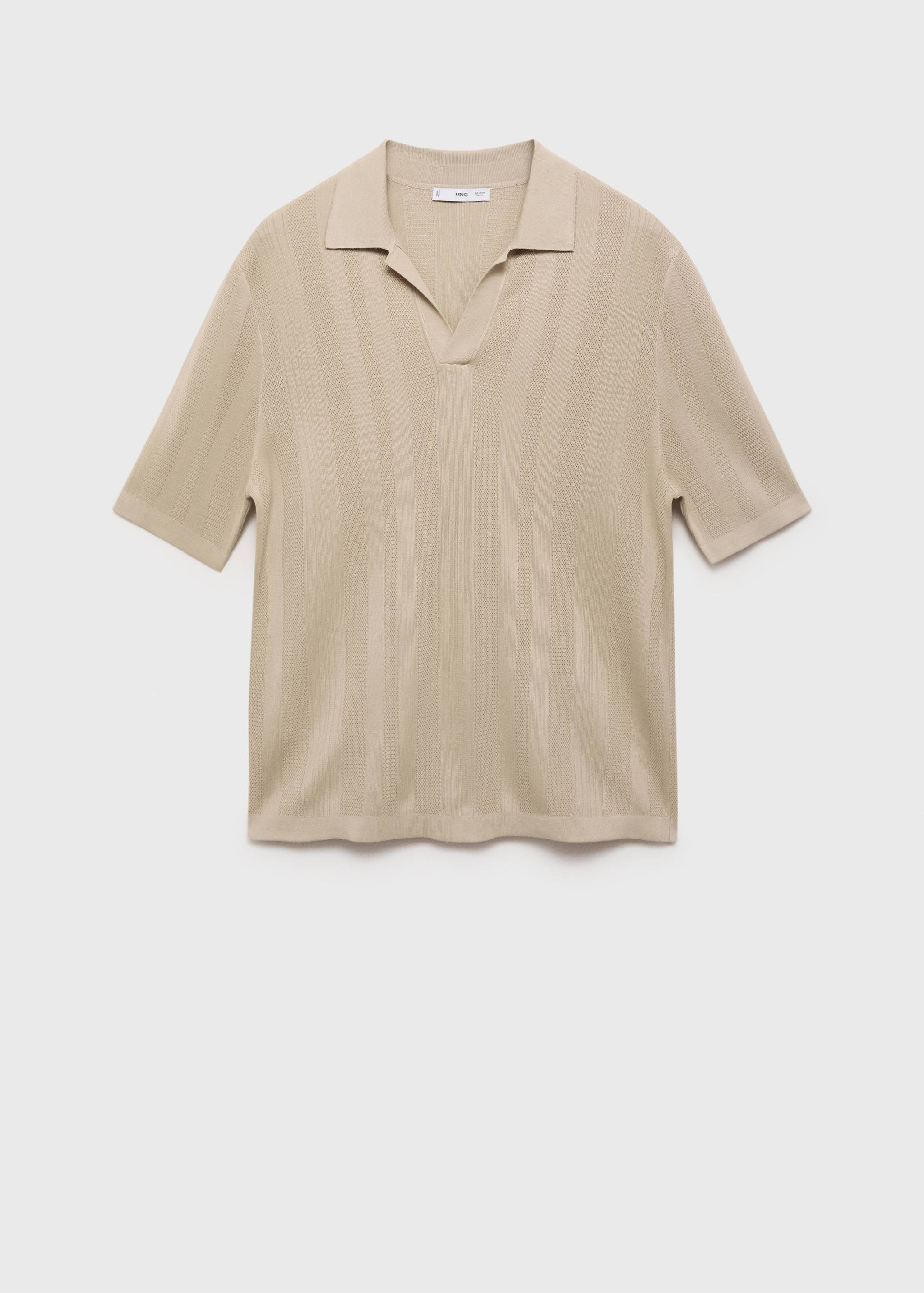 Geribd gebreid poloshirt - Artikel zonder model