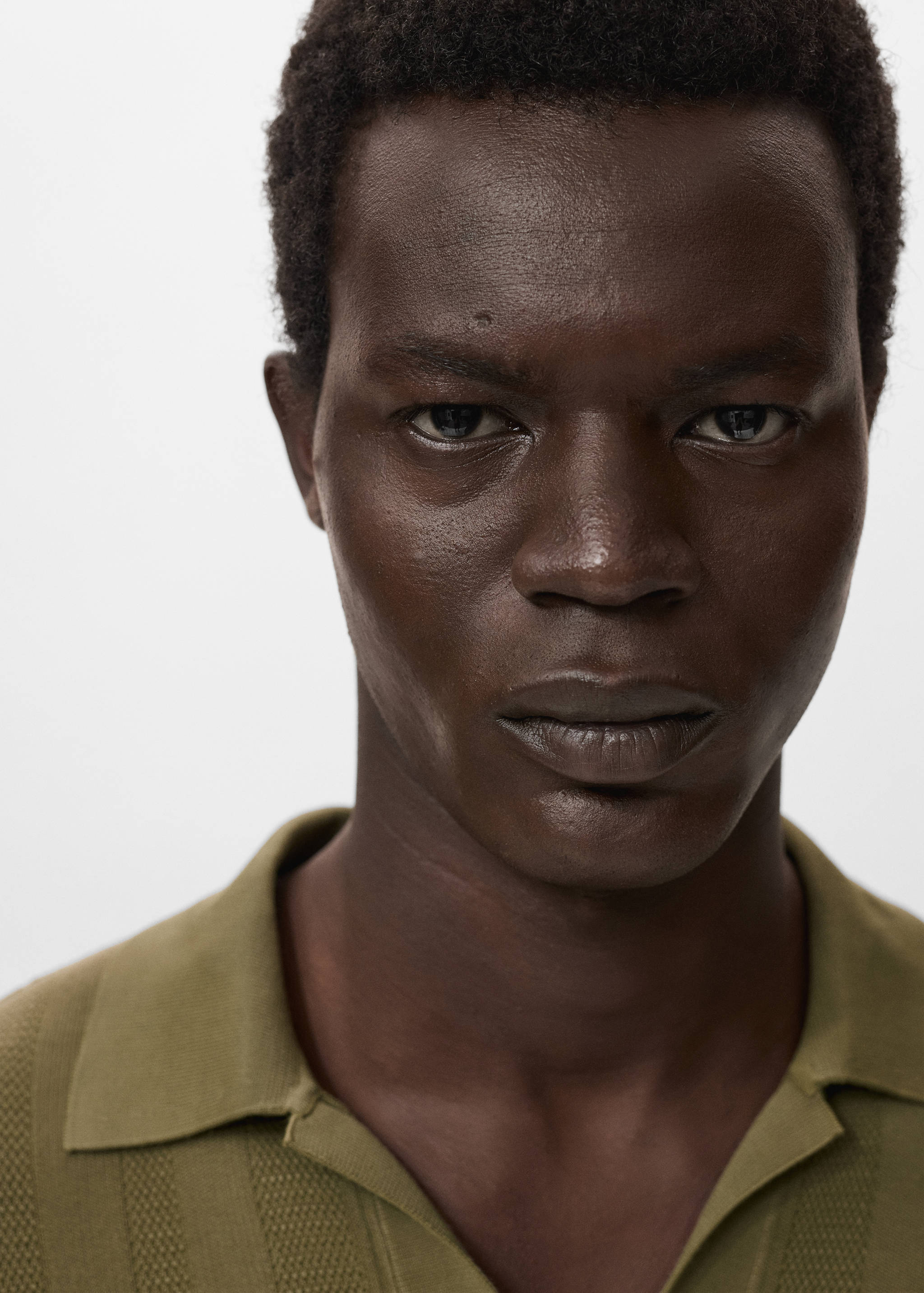 Ribbed knit polo shirt - Details of the article 1