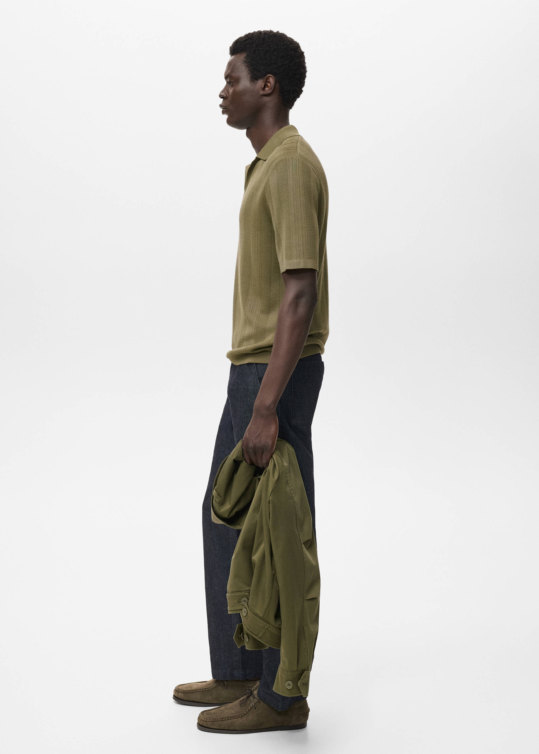 Ribbed knit polo shirt - Details of the article 2