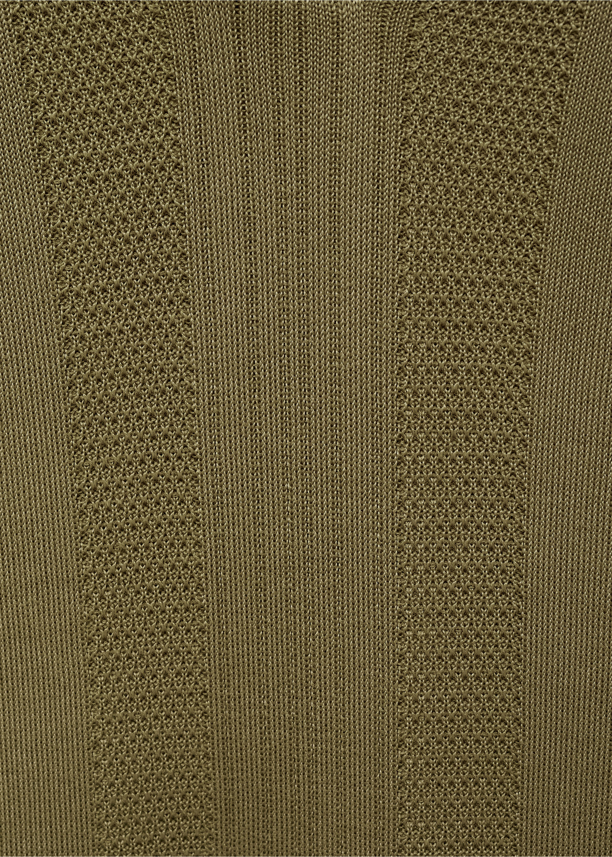 Ribbed knit polo shirt - Details of the article 0, Khaki. Ref: 17054424-00.