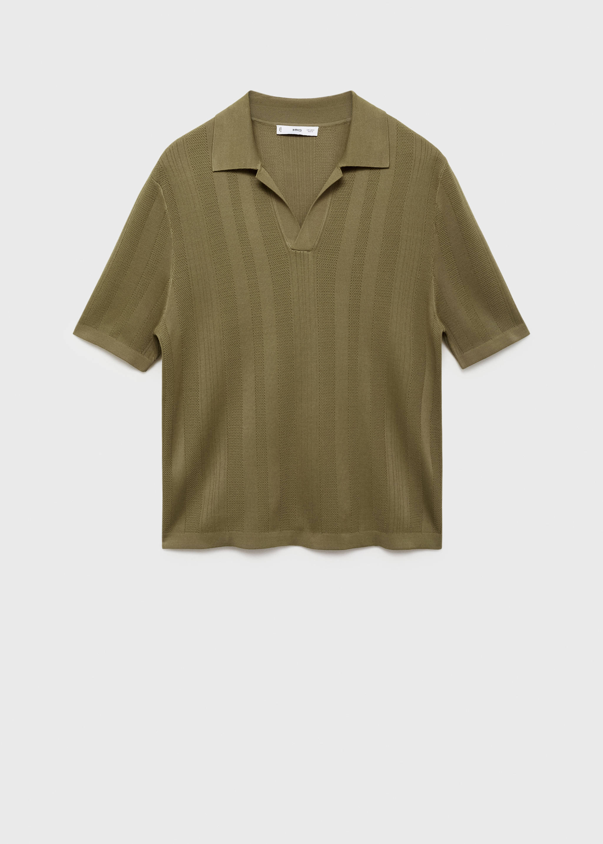 Geribd gebreid poloshirt - Artikel zonder model
