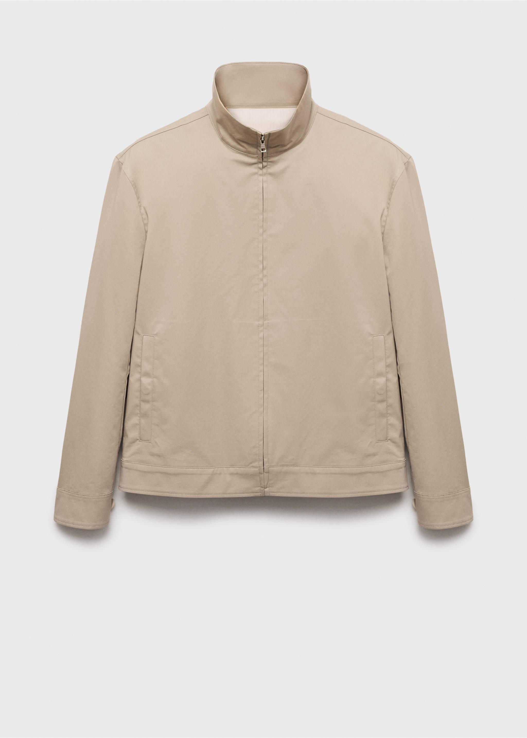 Baumwolljacke mit Reißverschluss - Artikel ohne Model, Sandfarben. Ref: 17054428-00.
