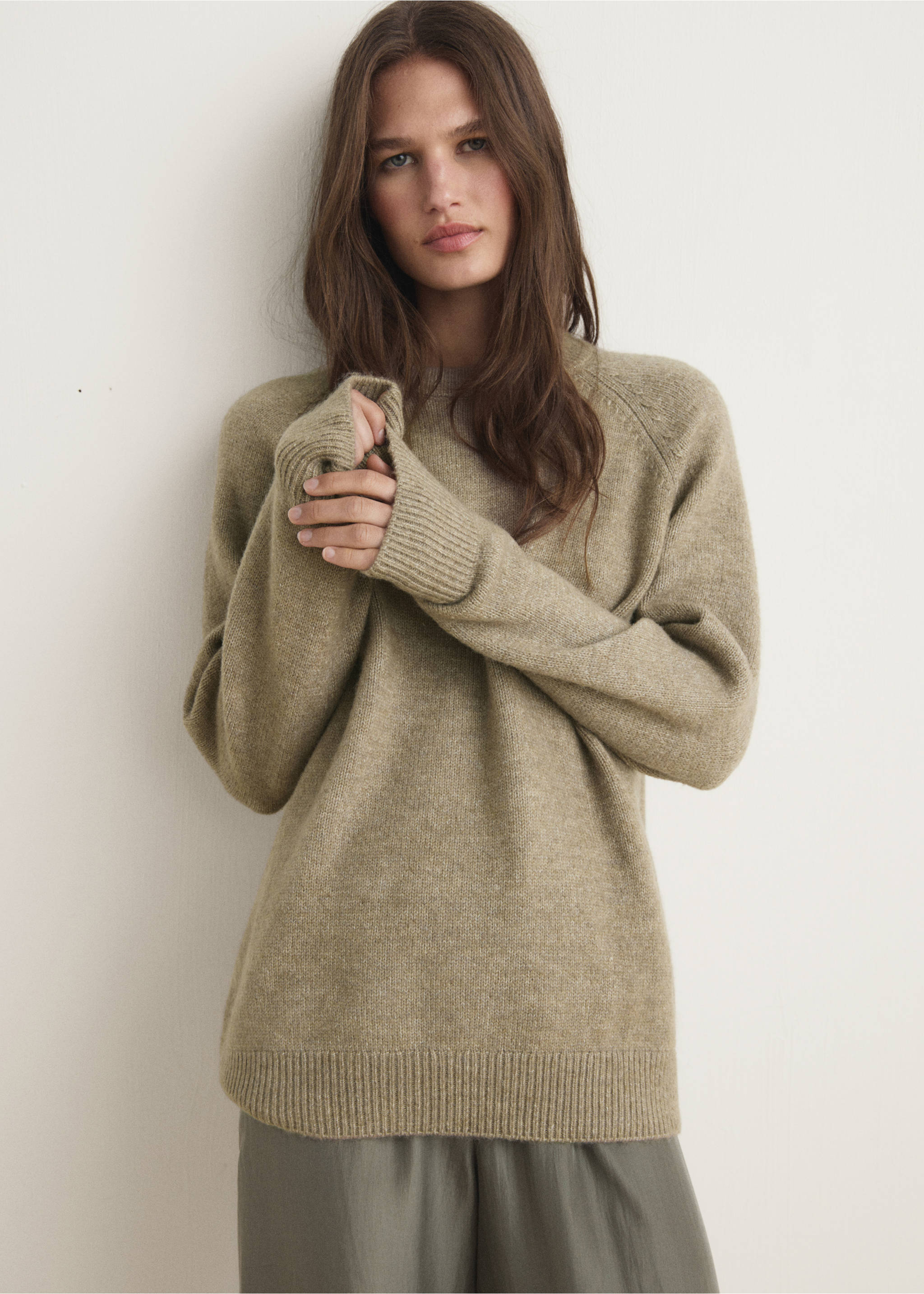 Marbled knitted sweater - Medium plane, Forest Green. Ref: 17054429-00.