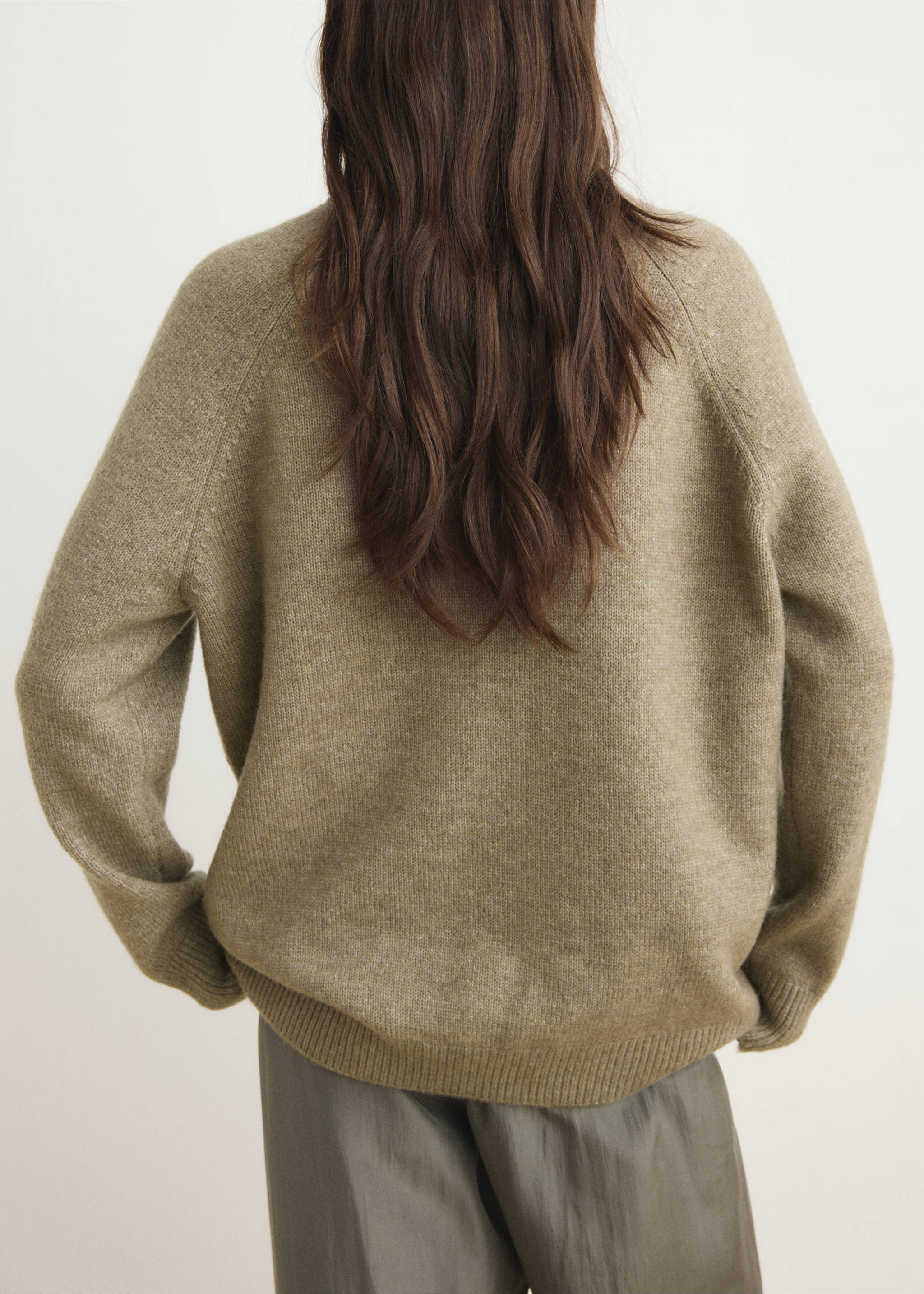 Marbled knitted sweater - Reverse of the article, Forest Green. Ref: 17054429-00.