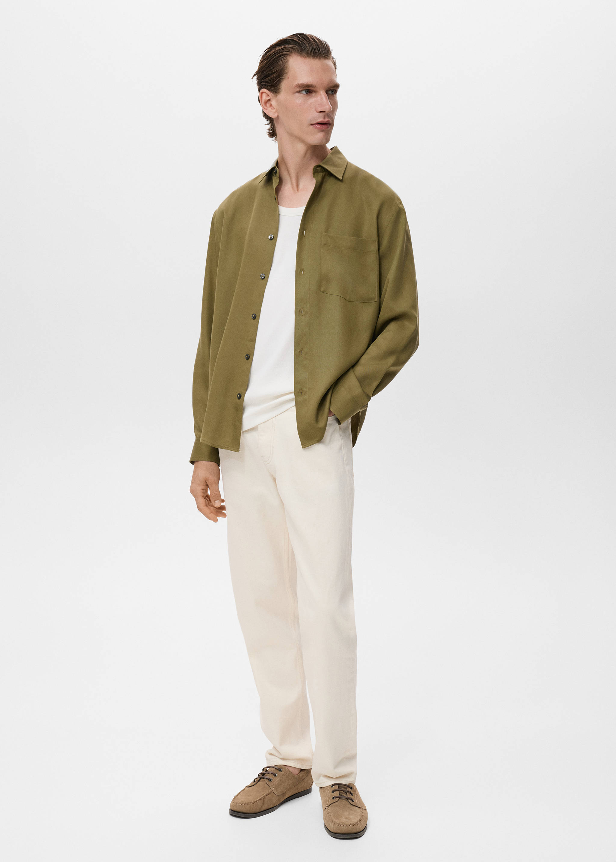 Overhemd 100% lyocell met borstzak - Overzichtstekening