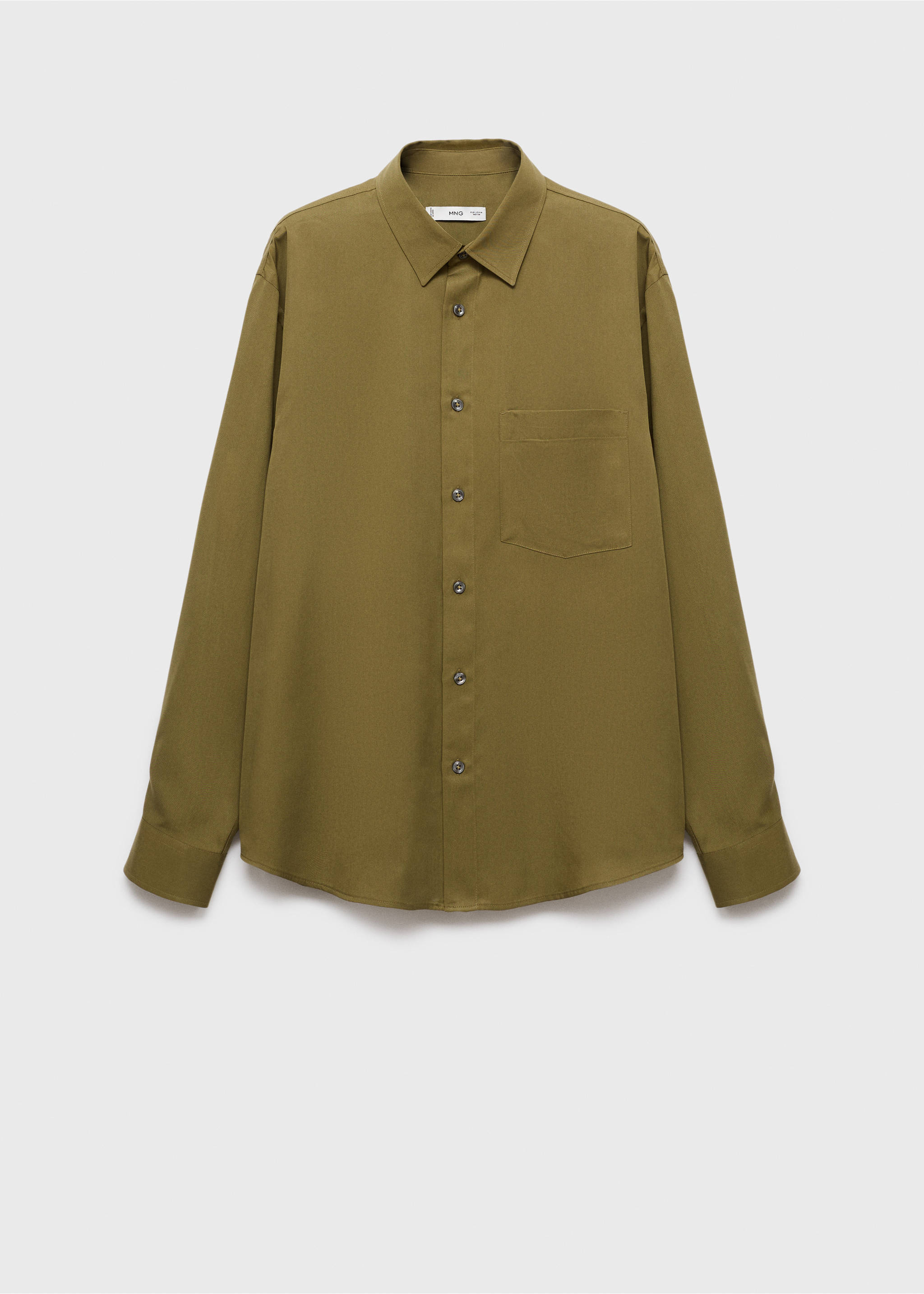 Chemise 100 % lyocell avec poche - Article sans modèle, Olive. Ref: 17054430-00.