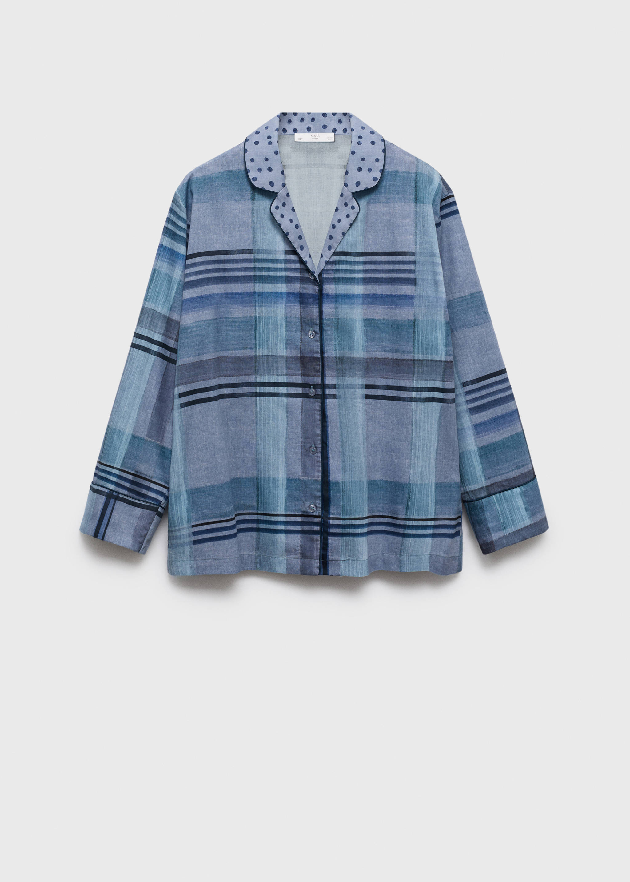 Chemise pyjama imprimée passepoil - Article sans modèle