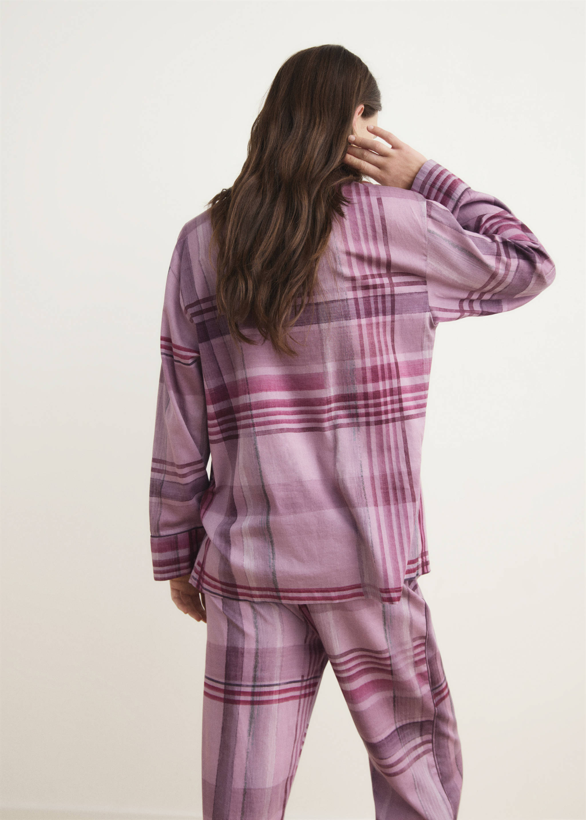 Chemise pyjama imprimée passepoil - Verso de l’article