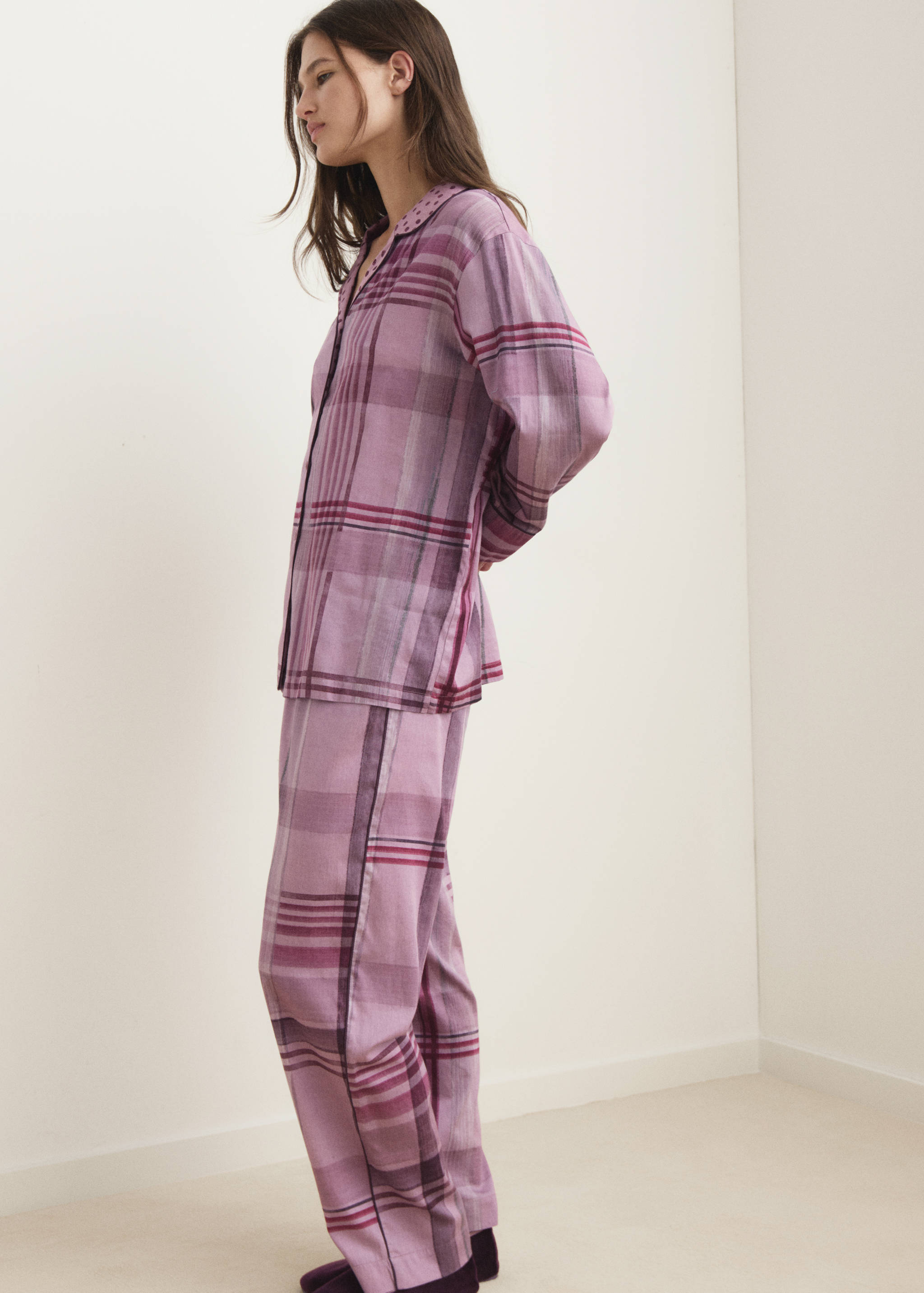 Chemise pyjama imprimée passepoil - Détail de l'article 2