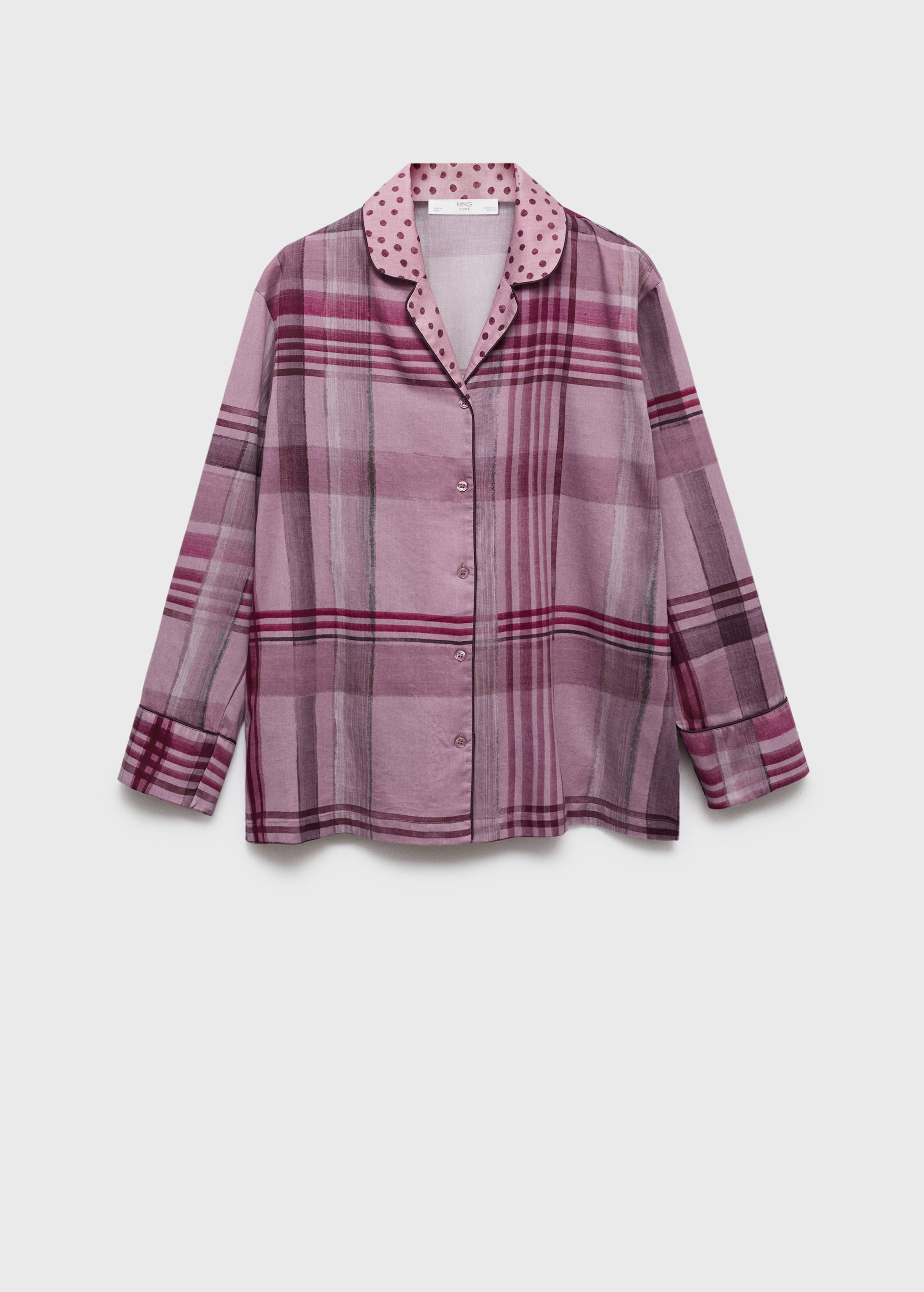 Chemise pyjama imprimée passepoil - Article sans modèle